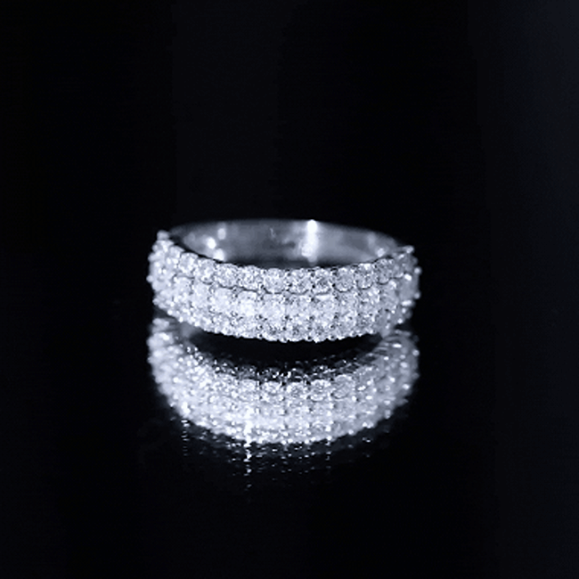 Half Eternity Lab Grown Diamond Wedding Band Lab - ( EF-VS ) - Rosec Jewels