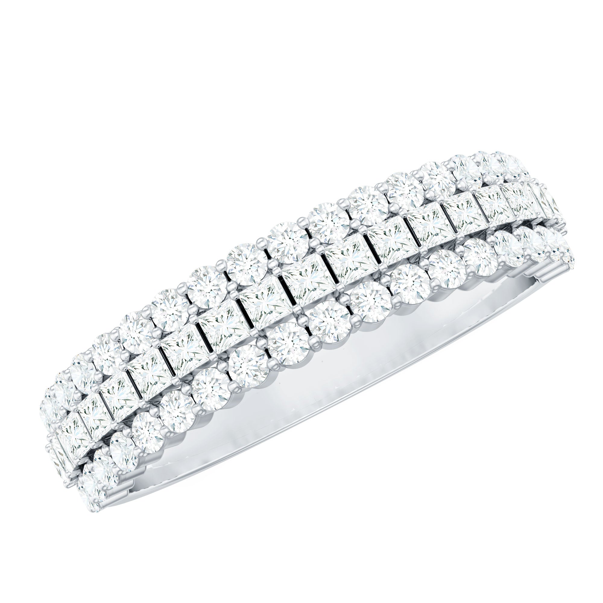 Rosec Jewels-Half Eternity Lab Grown Diamond Wedding Band