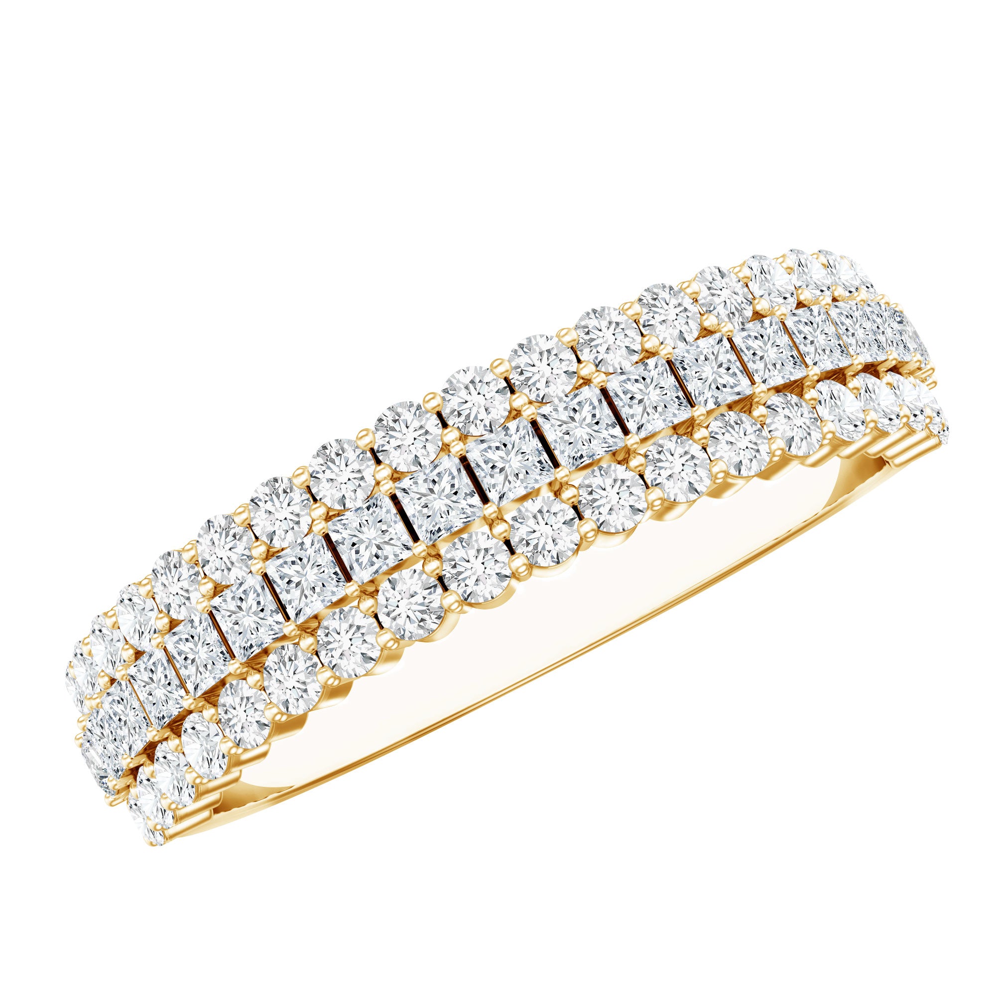 Half Eternity Lab Grown Diamond Wedding Band Lab - ( EF-VS ) - Rosec Jewels