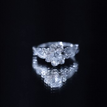 Rosec Jewels-Natural Aquamarine Flower Engagement Ring in Gold Plated Silver