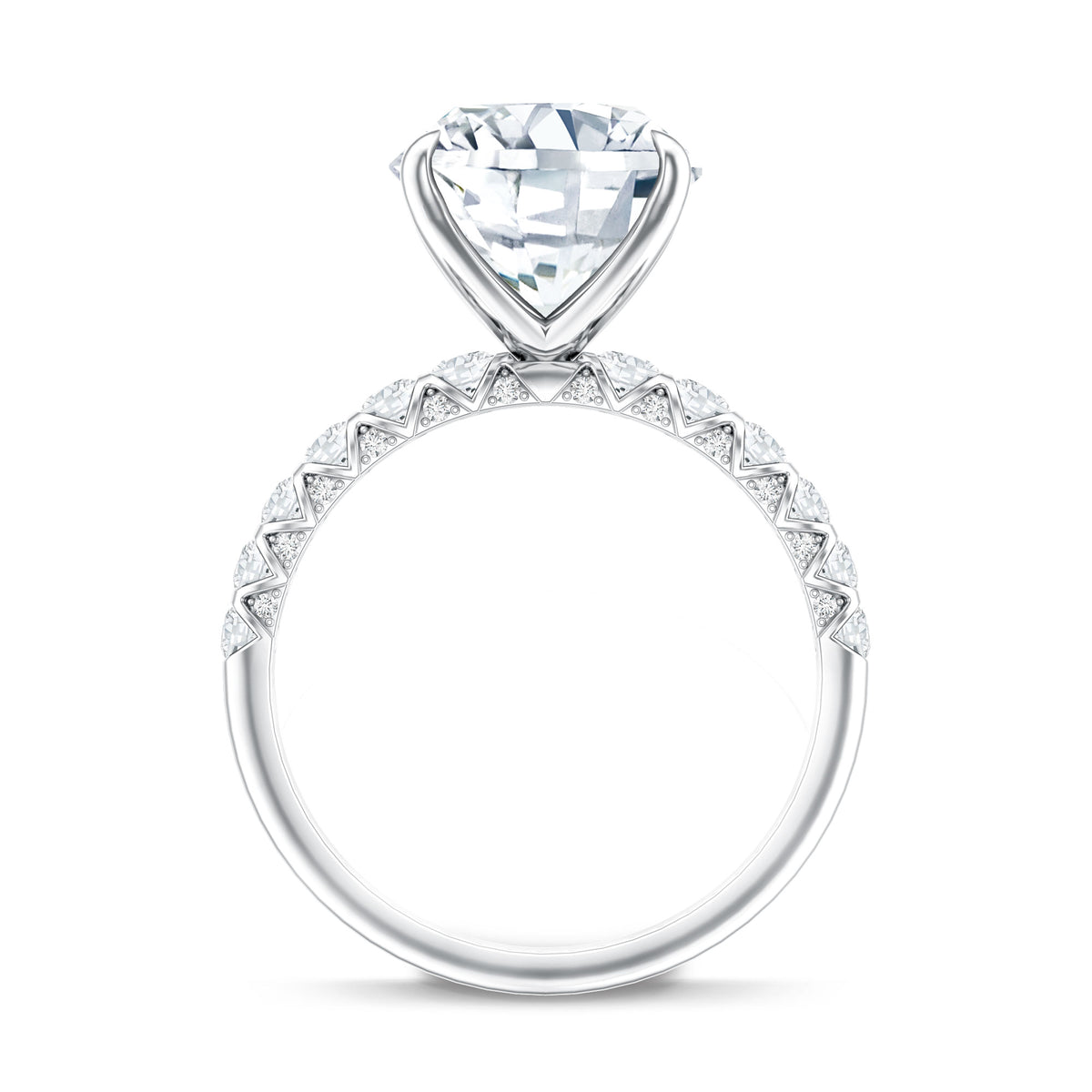Rosec Jewels-IGI Certified 4 Carat Lab Grown Diamond Cushion Cut Engagement Ring Side Stones