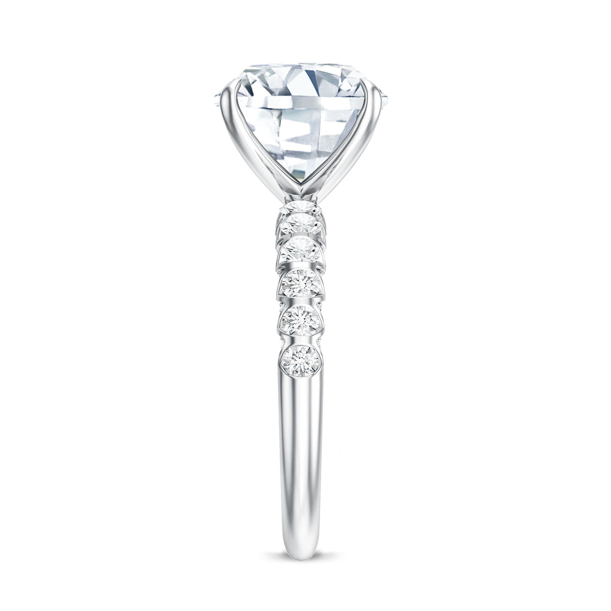 Rosec Jewels-5 Carat Cushion Cut Lab Diamond Huge Engagement Ring with IGI Certificate