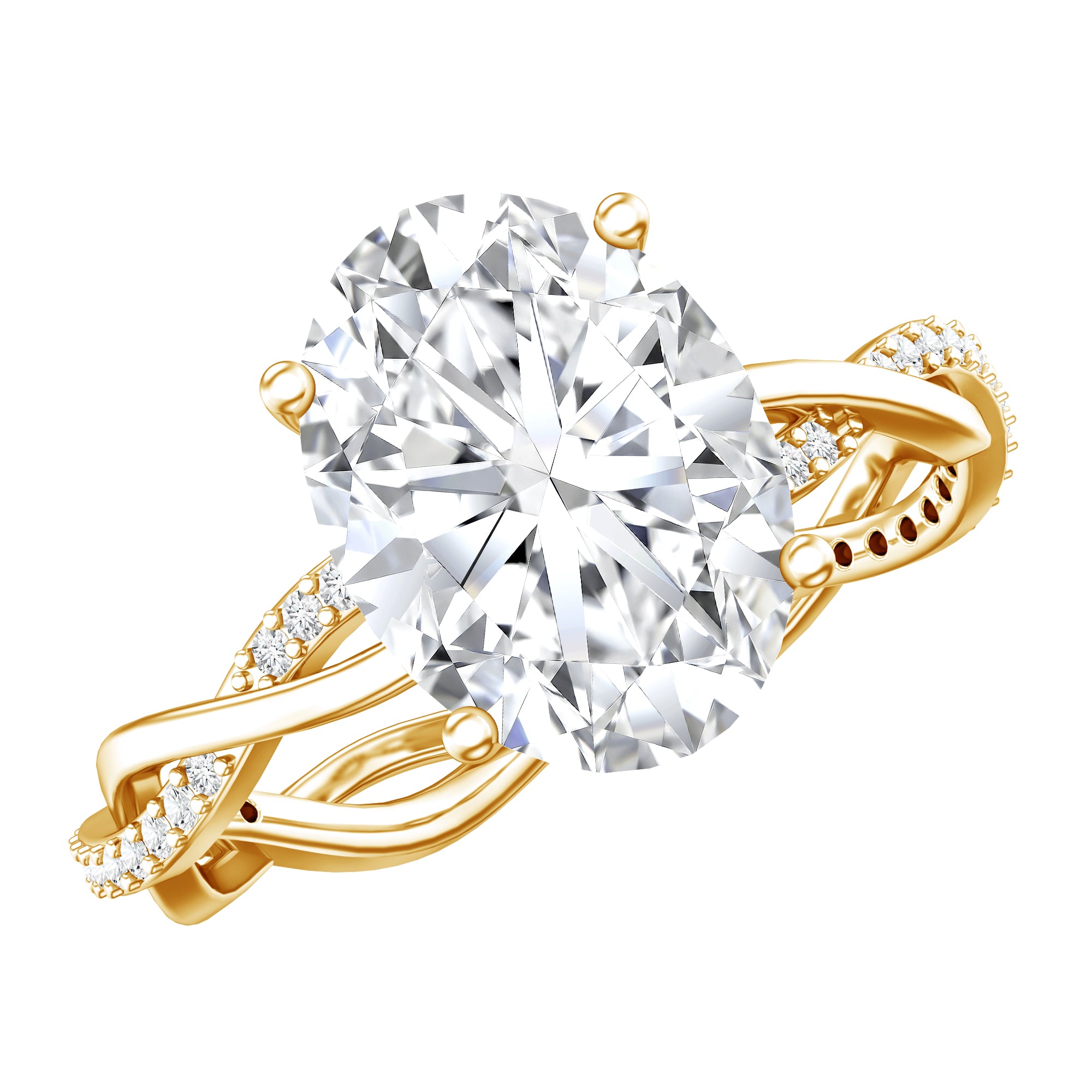 Rosec Jewels-IGI Certified Oval Shape Lab Grown Diamond Infinity Band Engagement Ring 3 Carat