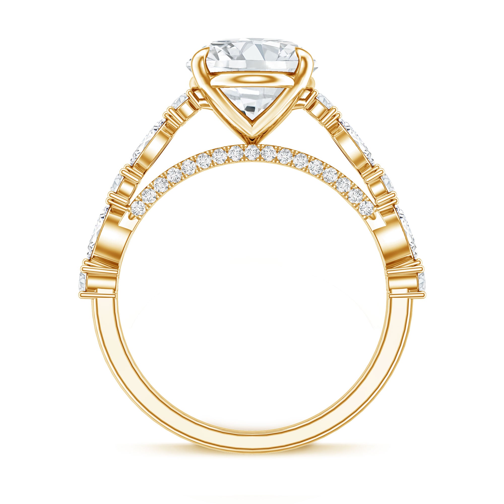 Rosec Jewels-3 Carat Oval Lab Grown Diamond Statement Engagement Ring with IGI Certificate
