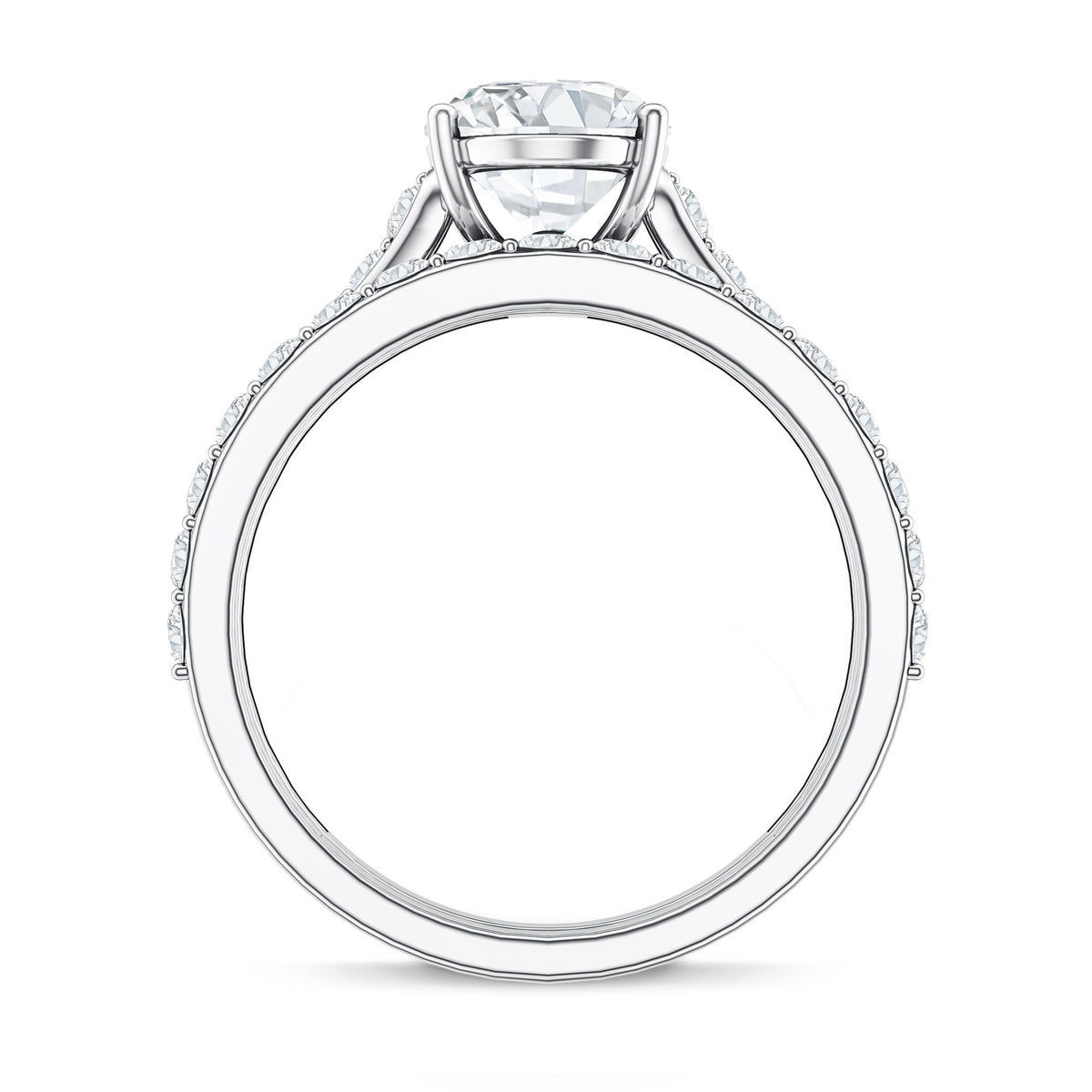 Rosec Jewels-IGI Graded 2 Carat Lab Grown Diamond Oval Engagement Ring Set