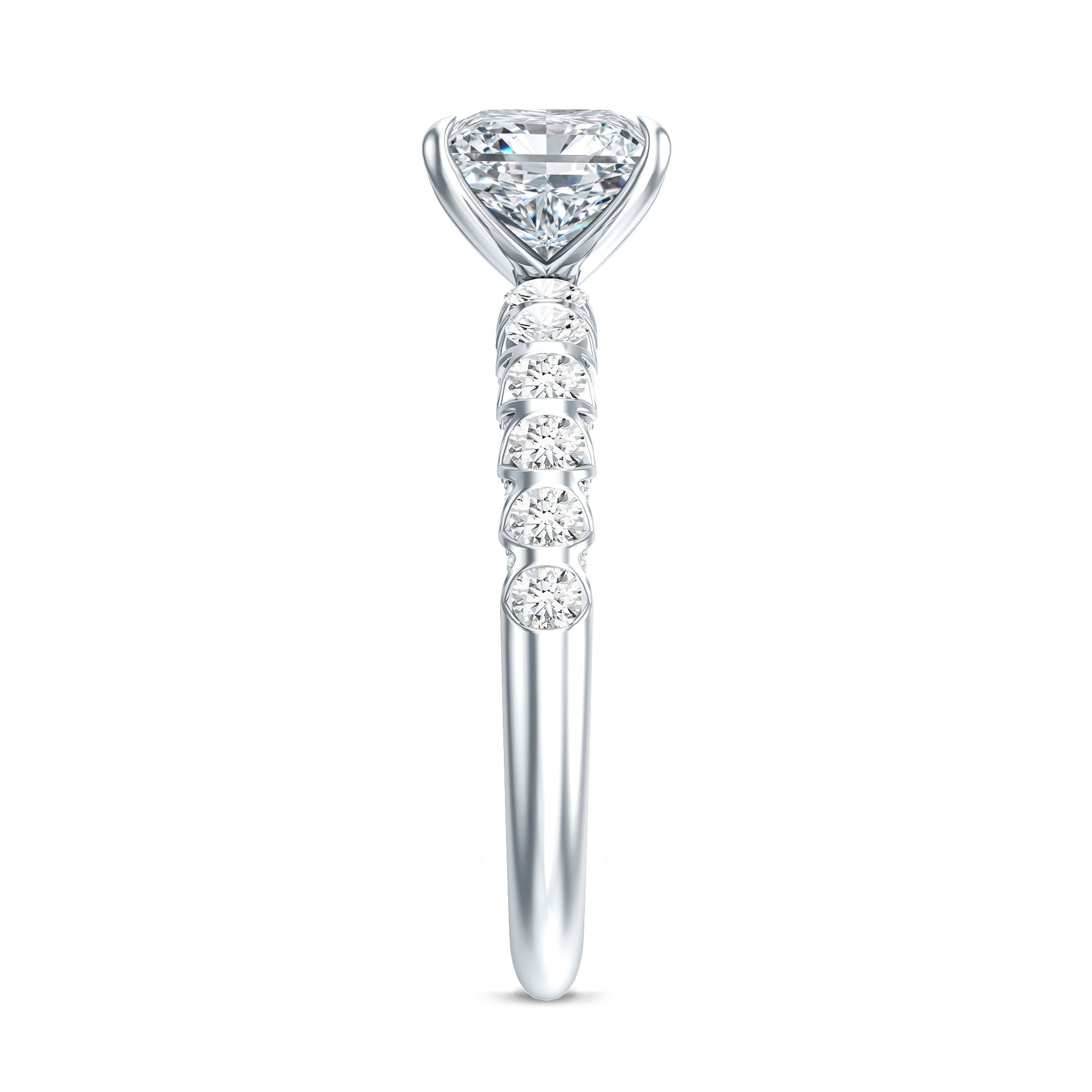 2 Carat IGI Certified Lab Grown Diamond Princess Cut Engagement Ring Lab - ( E-VS1 ) - Rosec Jewels