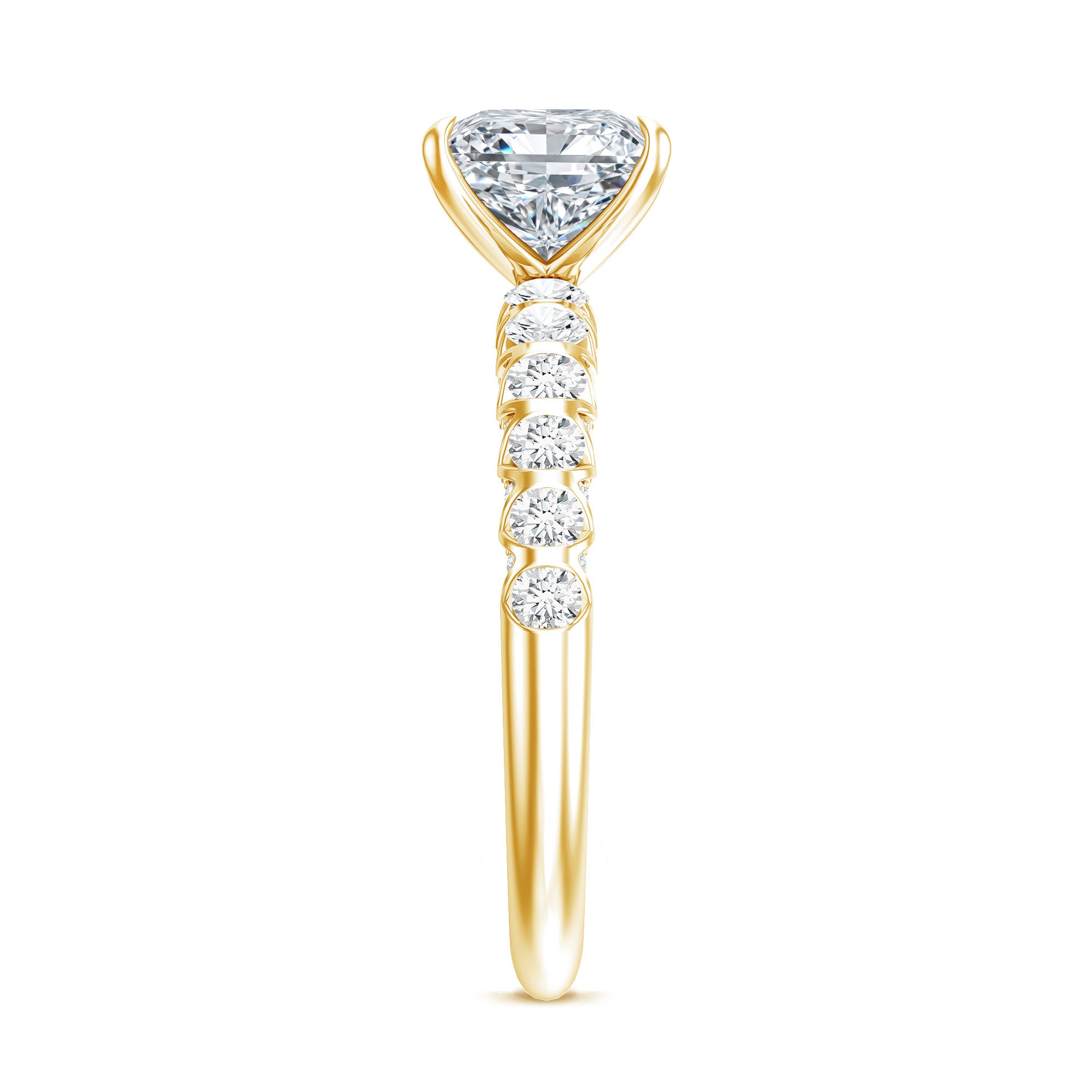 2 Carat IGI Certified Lab Grown Diamond Princess Cut Engagement Ring Lab - ( E-VS1 ) - Rosec Jewels