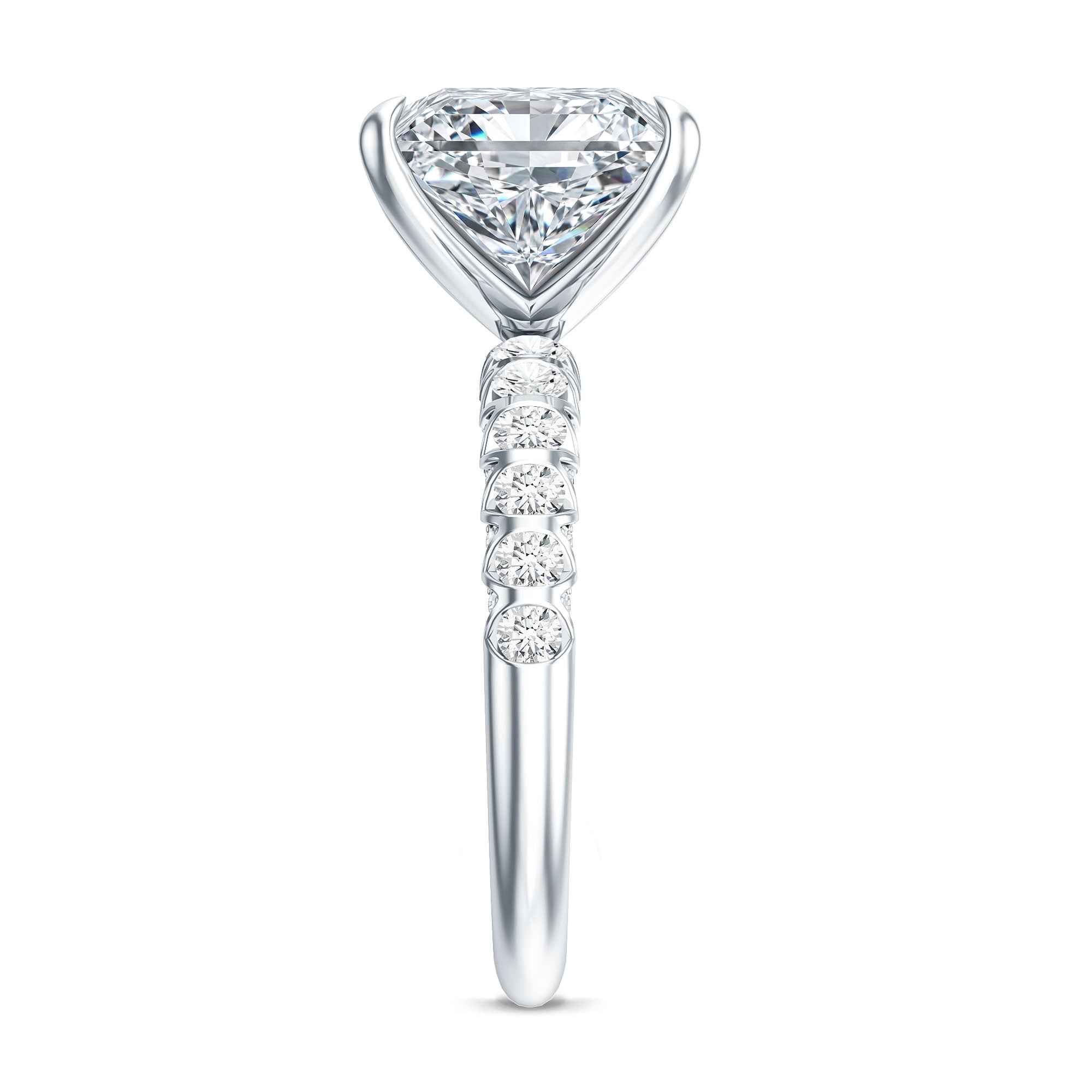 Princess Cut 5 Carat Lab Grown Big Diamond Engagement Ring IGI Certified Lab - ( E-VS1 ) - Rosec Jewels