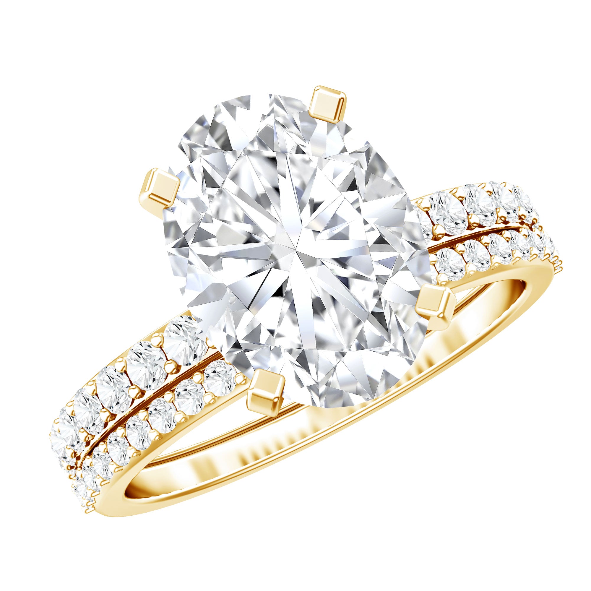 3 Carat Oval Shaped Lab Grown Diamond Bridal Ring Set with IGI Certificate Lab - ( E-VS1 ) - Rosec Jewels
