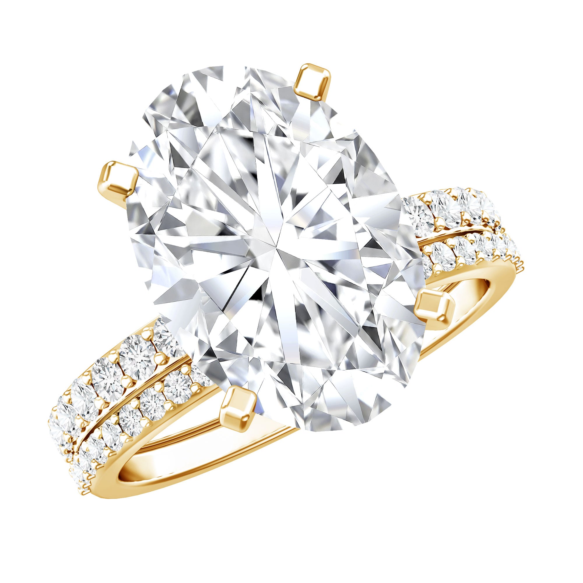 4 Carat Huge Oval Lab Grown Diamond Solitaire Bridal Ring Set with IGI Certificate Lab - ( E-VS1 ) - Rosec Jewels