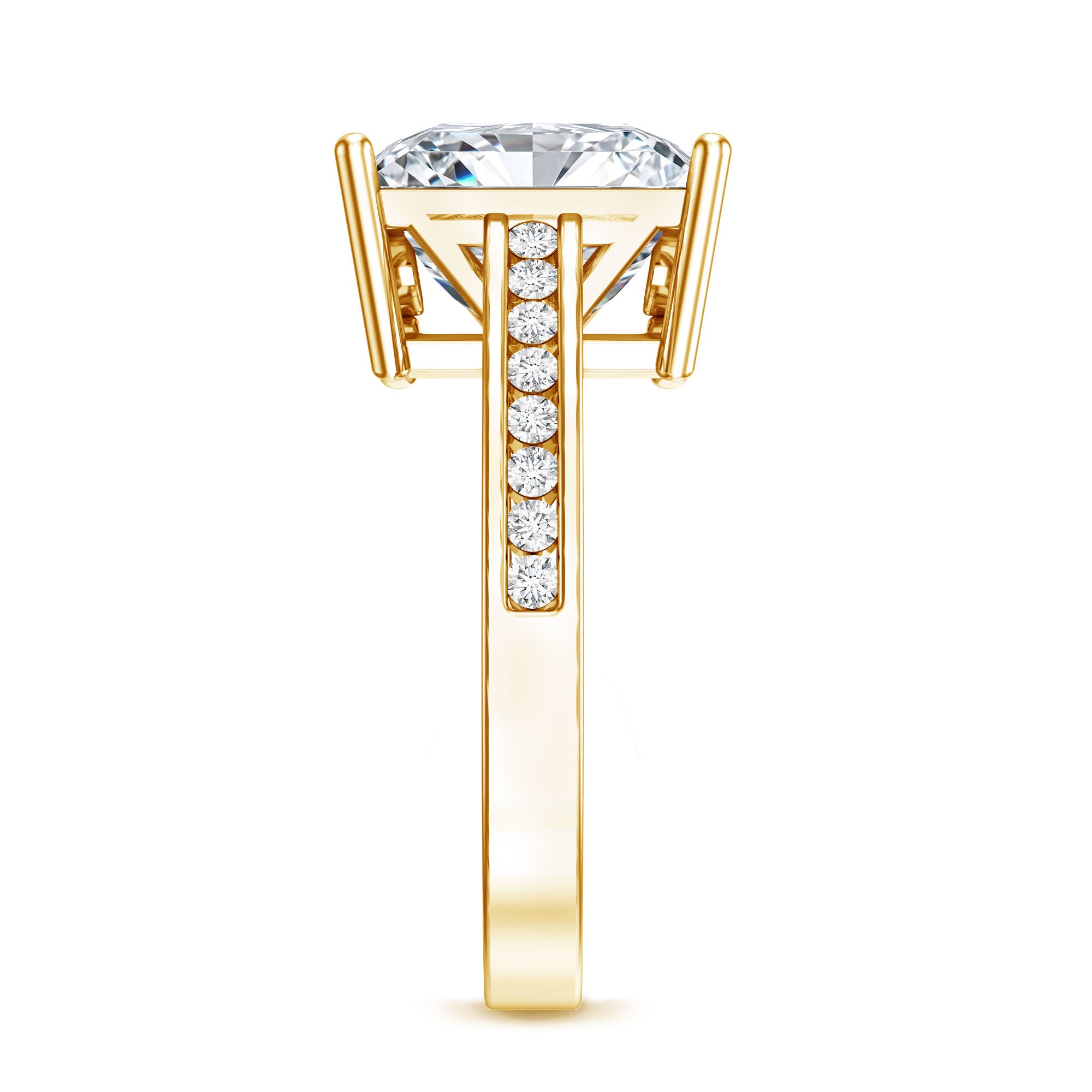 Rosec Jewels-Solitaire 5 Carat Lab Grown Diamond Princess Cut Engagement Ring IGI Certified