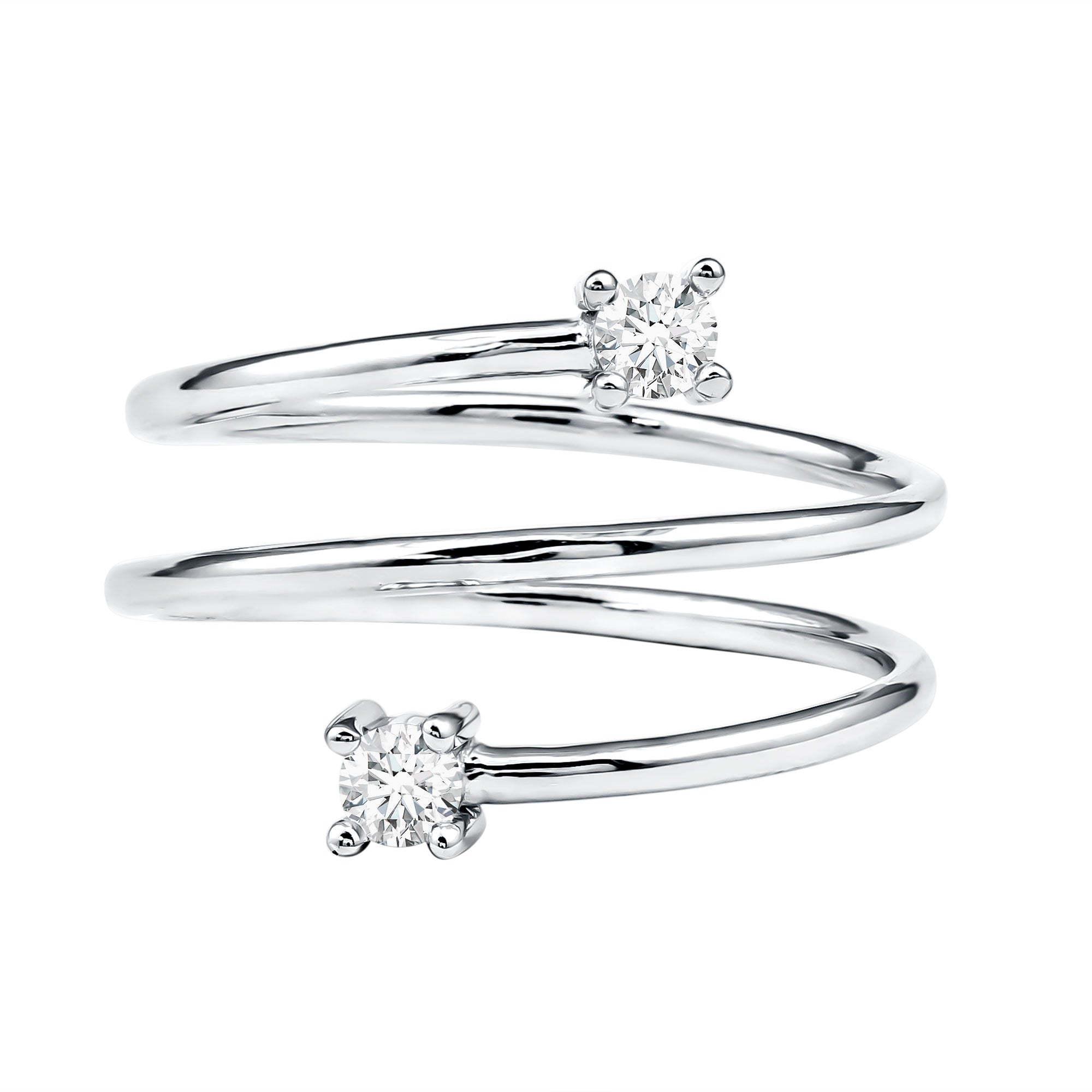 Lab Grown Diamond Spiral Ring Lab - ( EF-VS ) - Rosec Jewels