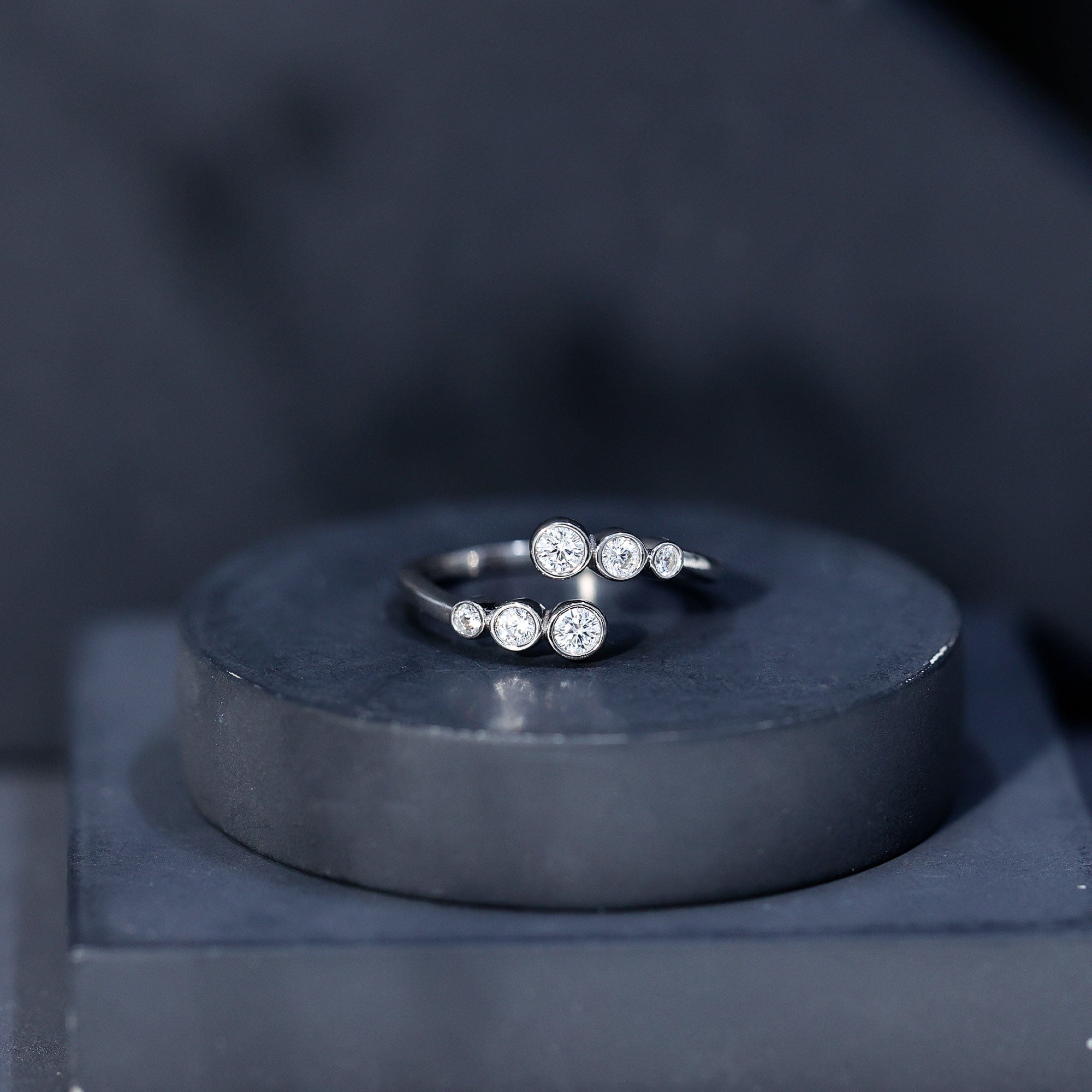 Rosec Jewels-Bezel Set Lab Grown Diamond Anniversary Ring for Women