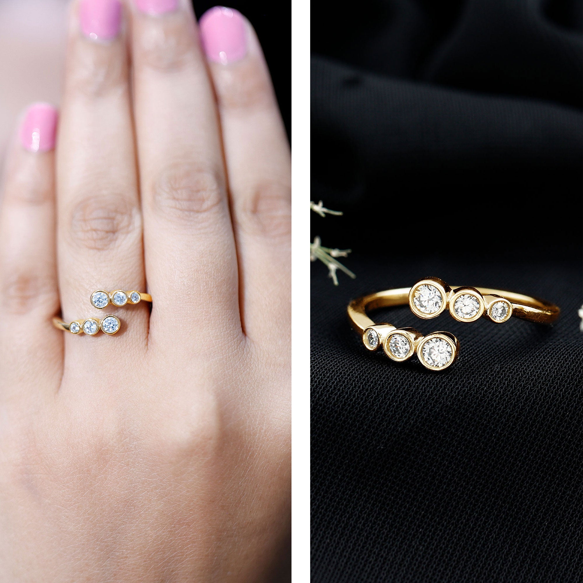 Rosec Jewels-Bezel Set Lab Grown Diamond Anniversary Ring for Women