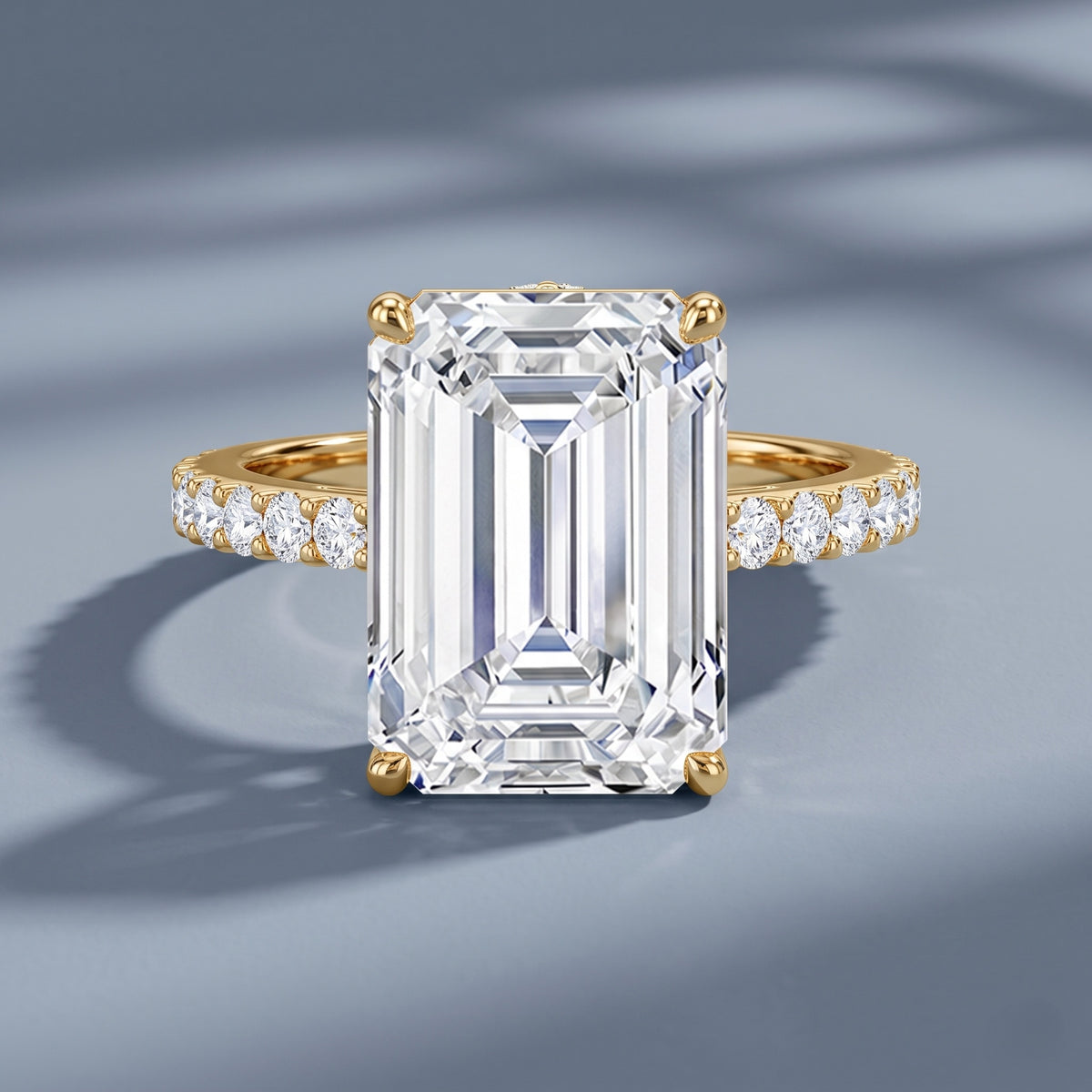 Emerald Cut 5 Carat Lab Grown Diamond Solitaire Engagement Ring IGI Certified Lab - ( E-VS1 ) - Rosec Jewels
