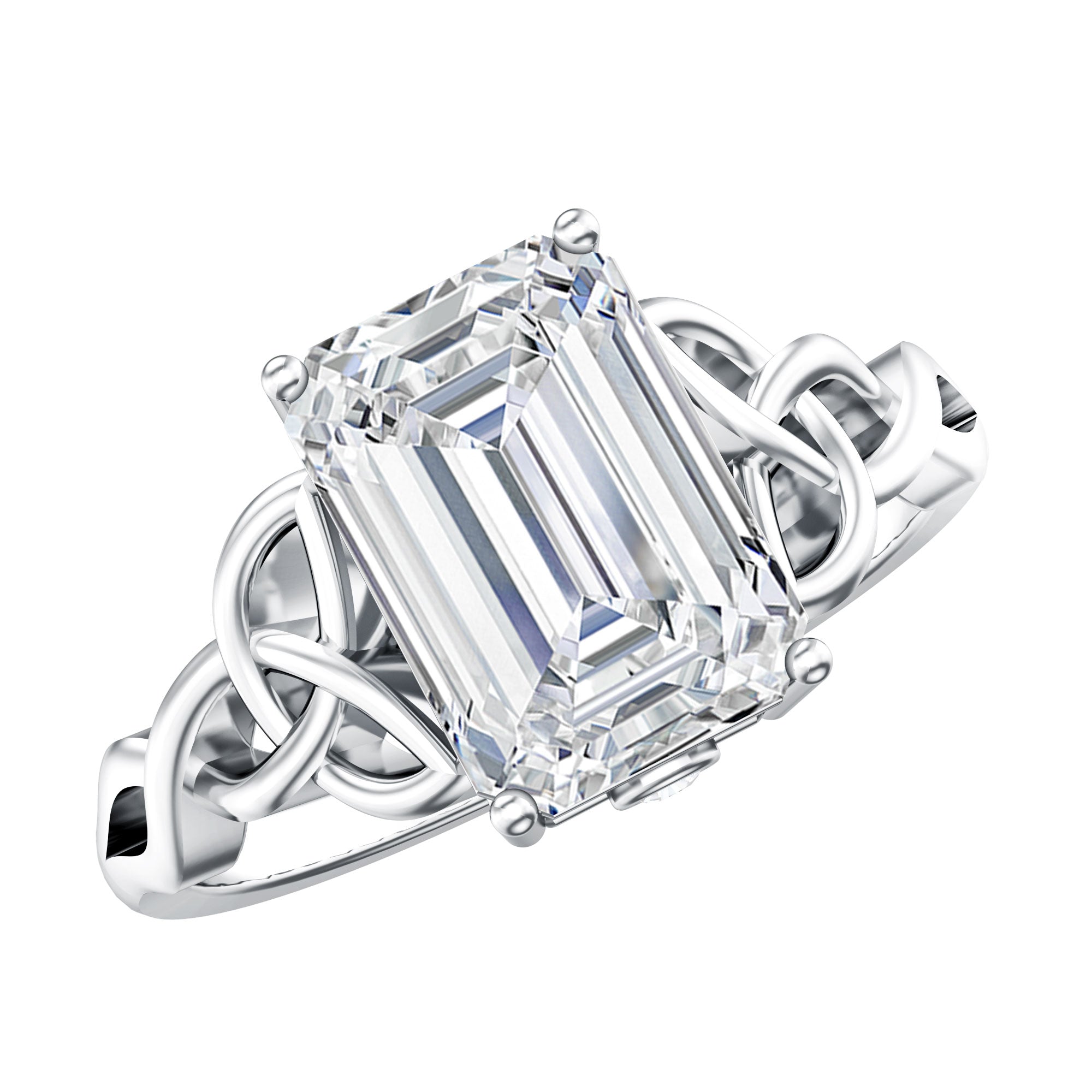 3 Carat Lab Created Diamond Celtic Design Engagement Ring with IGI Certificate Lab - ( E-VS1 ) - Rosec Jewels