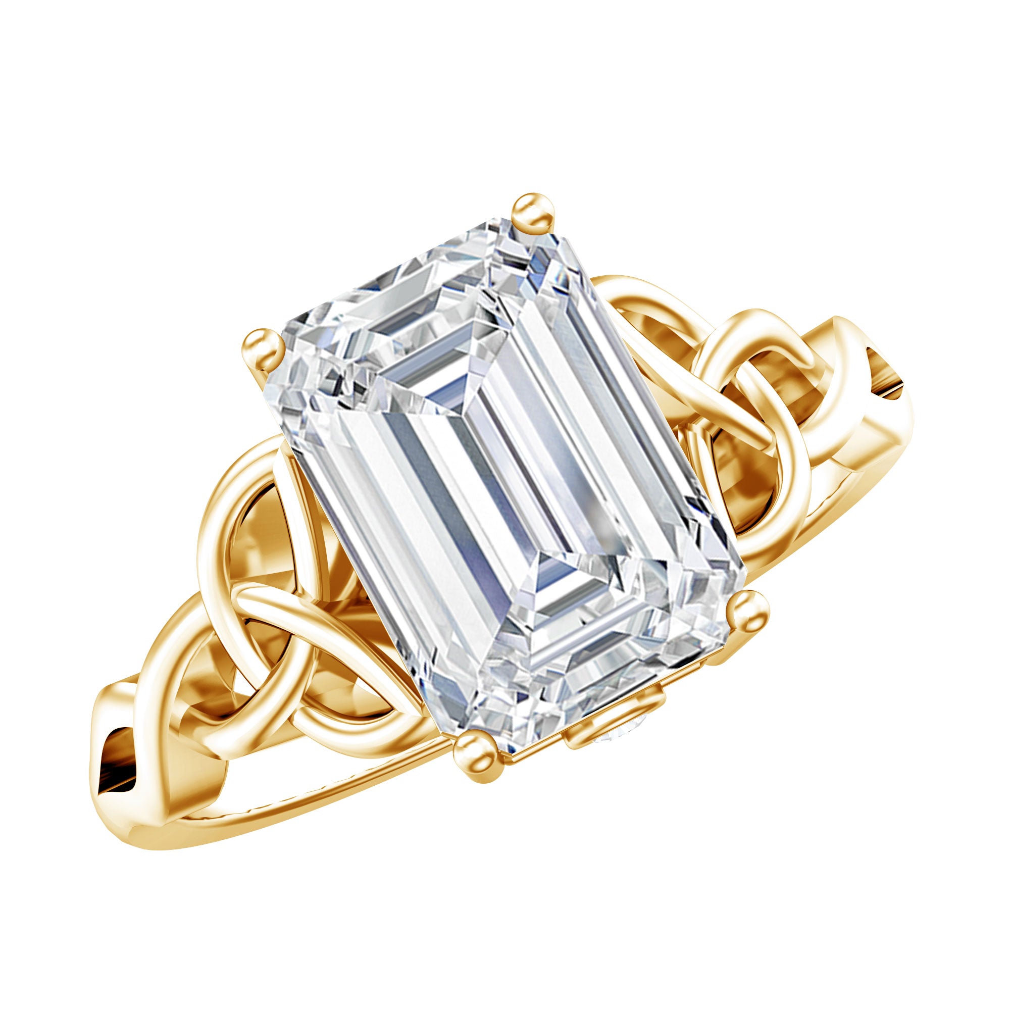 3 Carat Lab Created Diamond Celtic Design Engagement Ring with IGI Certificate Lab - ( E-VS1 ) - Rosec Jewels