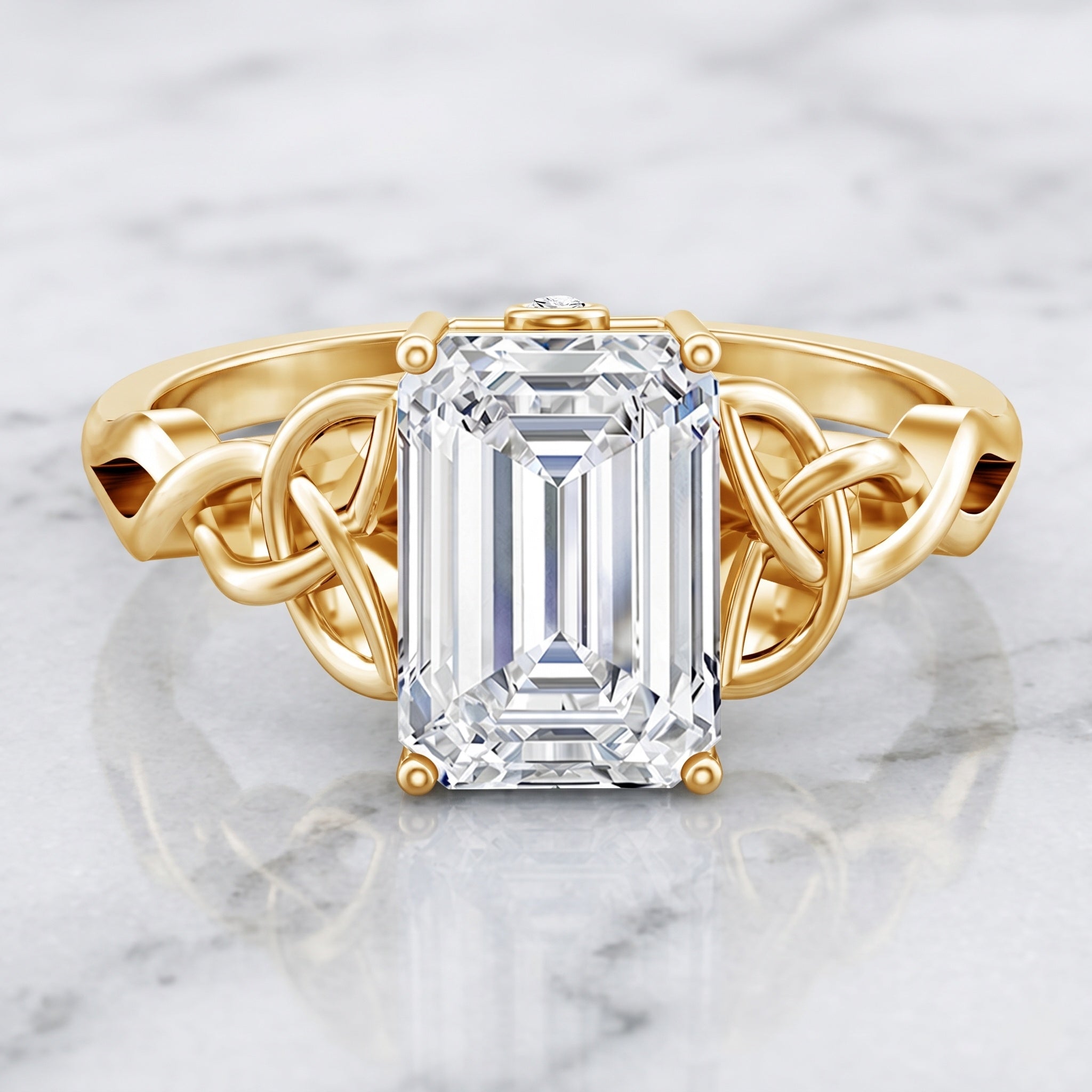 3 Carat Lab Created Diamond Celtic Design Engagement Ring with IGI Certificate Lab - ( E-VS1 ) - Rosec Jewels