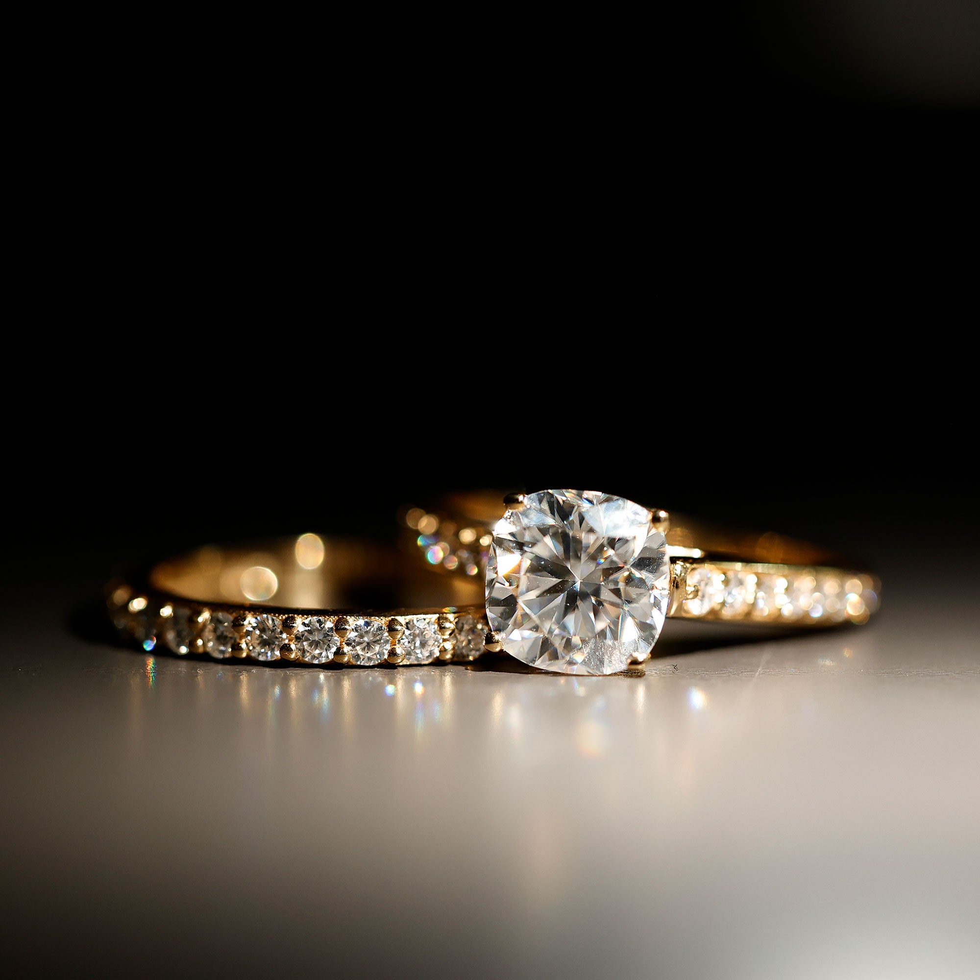 Rosec Jewels-IGI Certified Cushion Cut 3 Carat Lab Grown Diamond Bridal Ring Set for Women