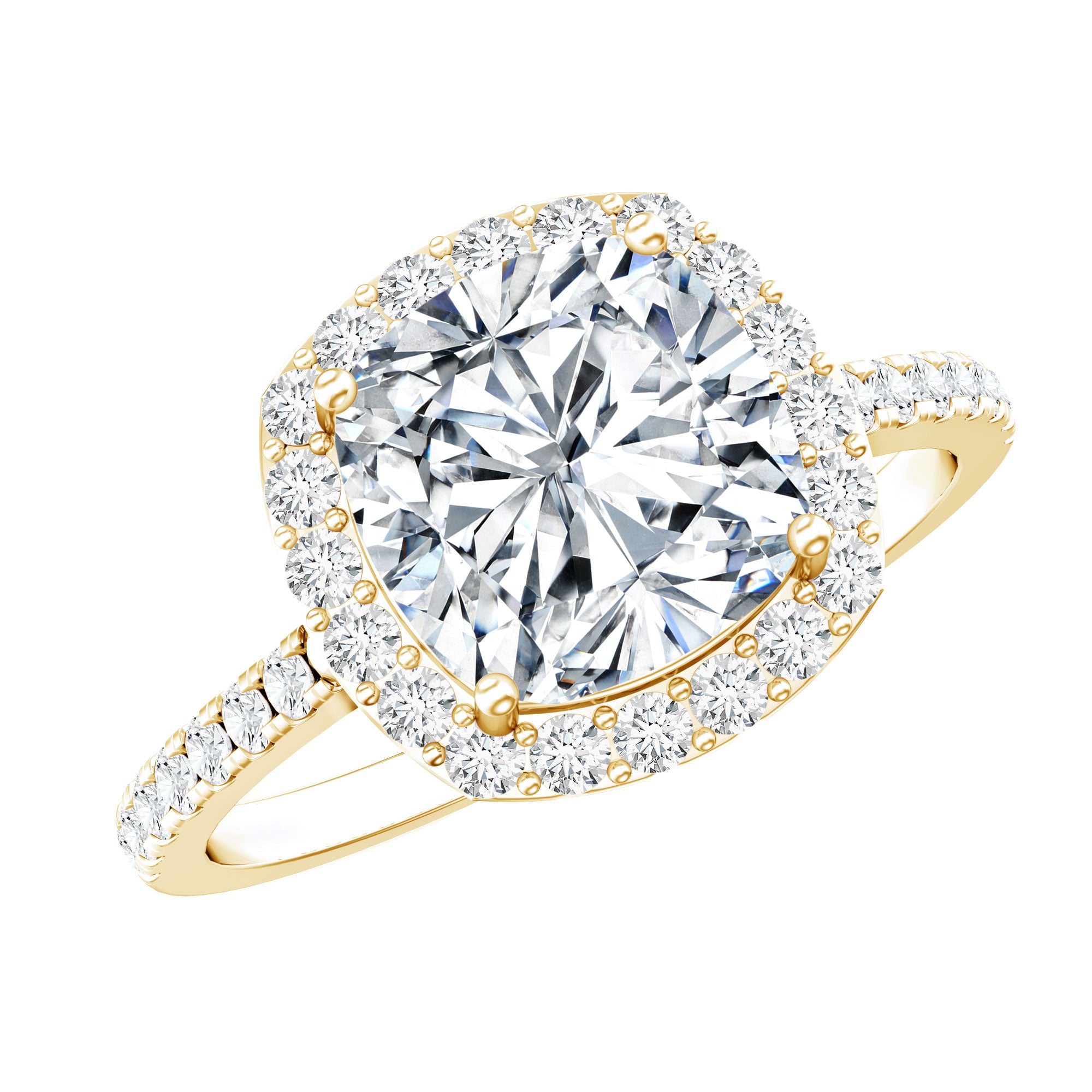 Rosec Jewels-3 Carat Lab Grown Diamond Halo Engagement Ring with IGI Certificate