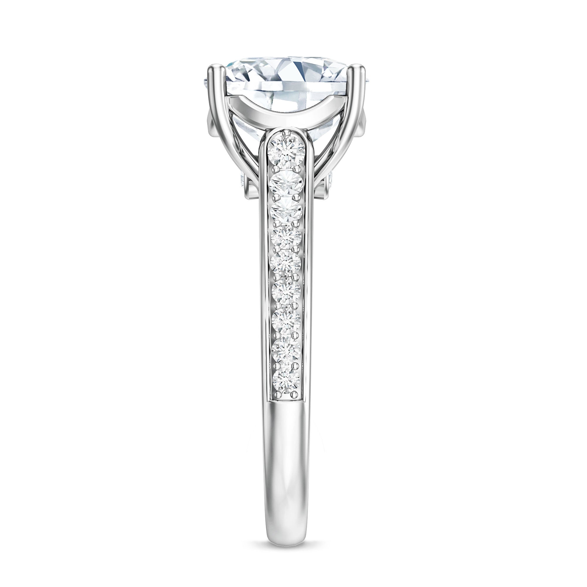 4 Carat Engagement Ring with IGI Certified Cushion Cut Lab Grown Diamond Lab - ( E-VS1 ) - Rosec Jewels