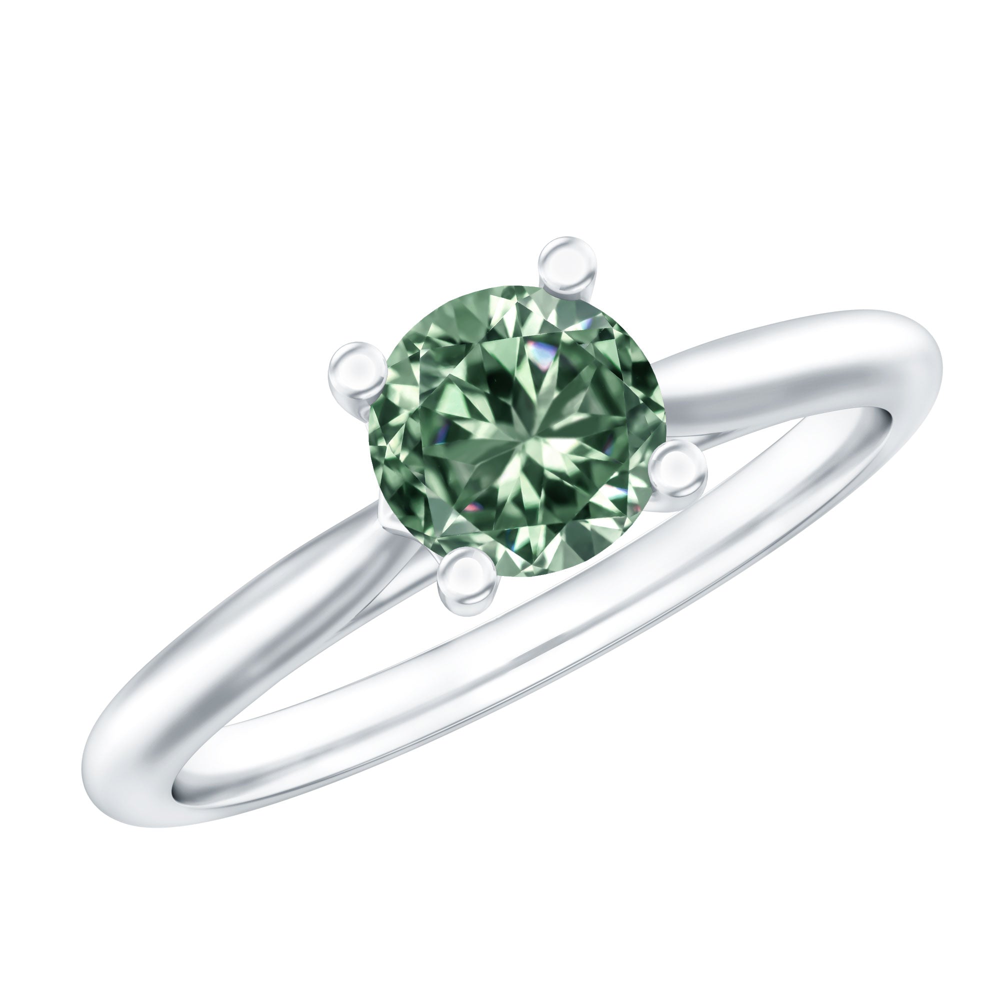 IGI Certified Lab Grown Green Diamond 1 Carat Solitaire Ring for Women Vivid Green - VS1 - Rosec Jewels