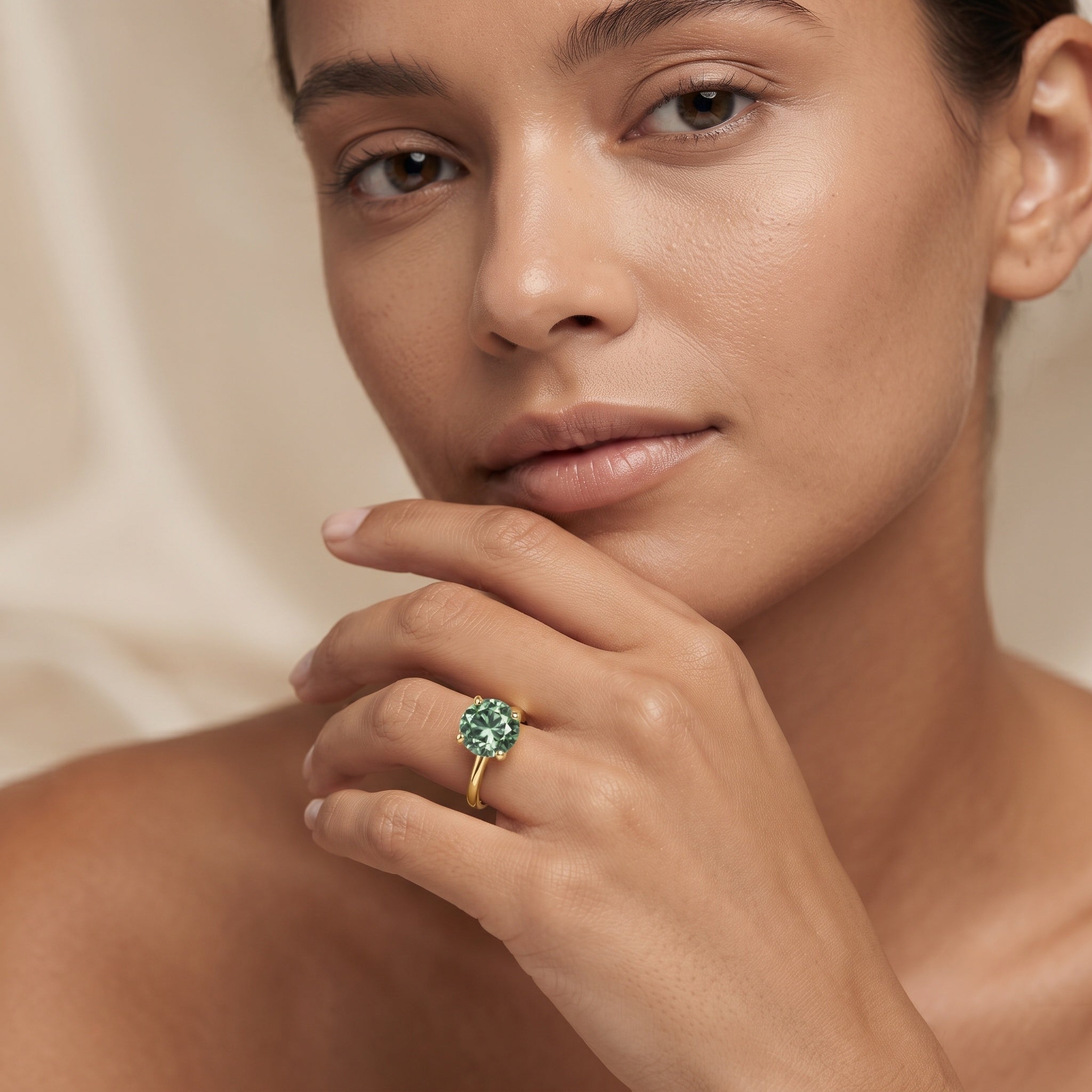 3 Carat Lab Grown Green Diamond Engagement Ring with IGI Certificate Vivid Green - VS1 - Rosec Jewels