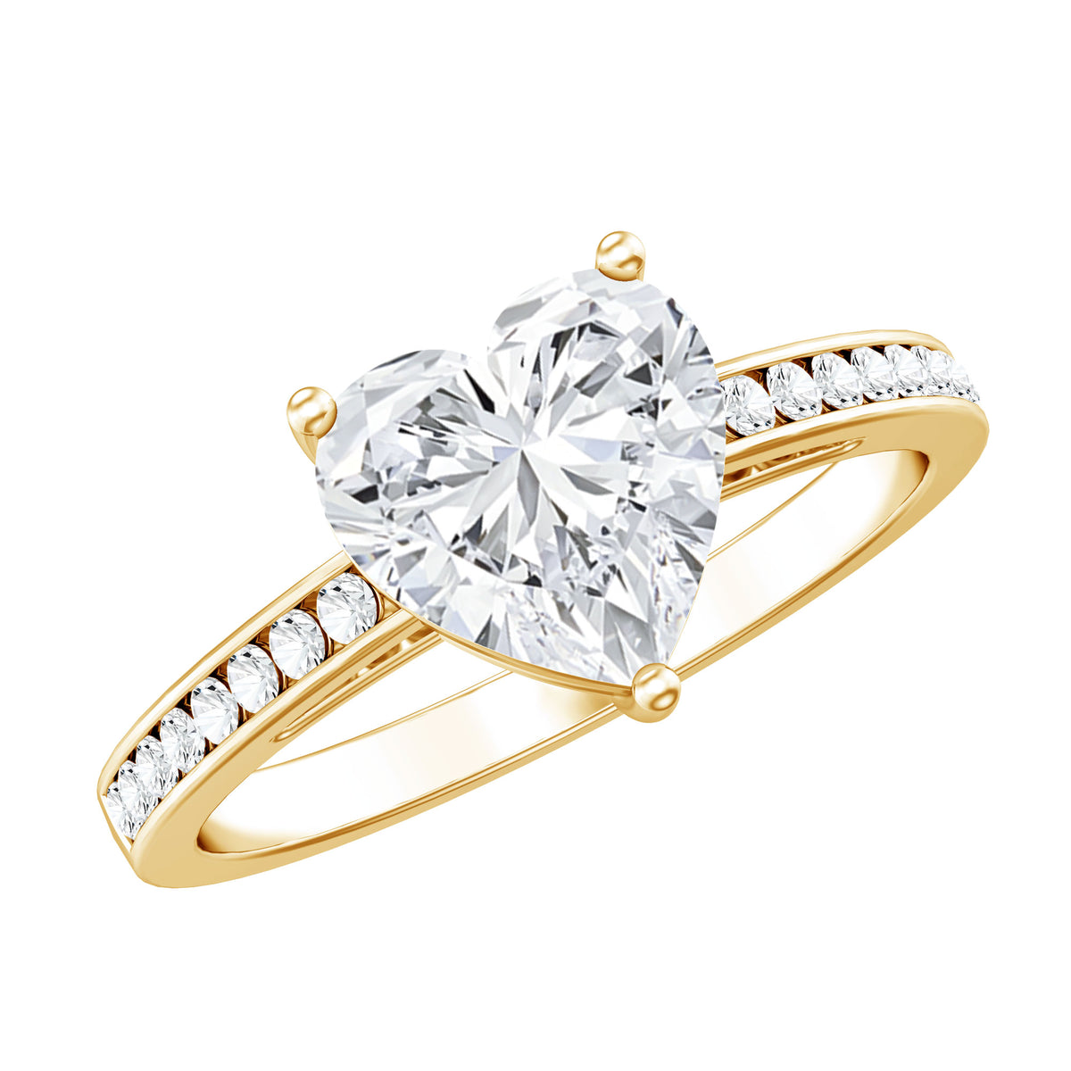 IGI Certified 2 Carat Lab Grown Diamond Heart Engagement Ring for Women Lab - ( E-VS1 ) - Rosec Jewels