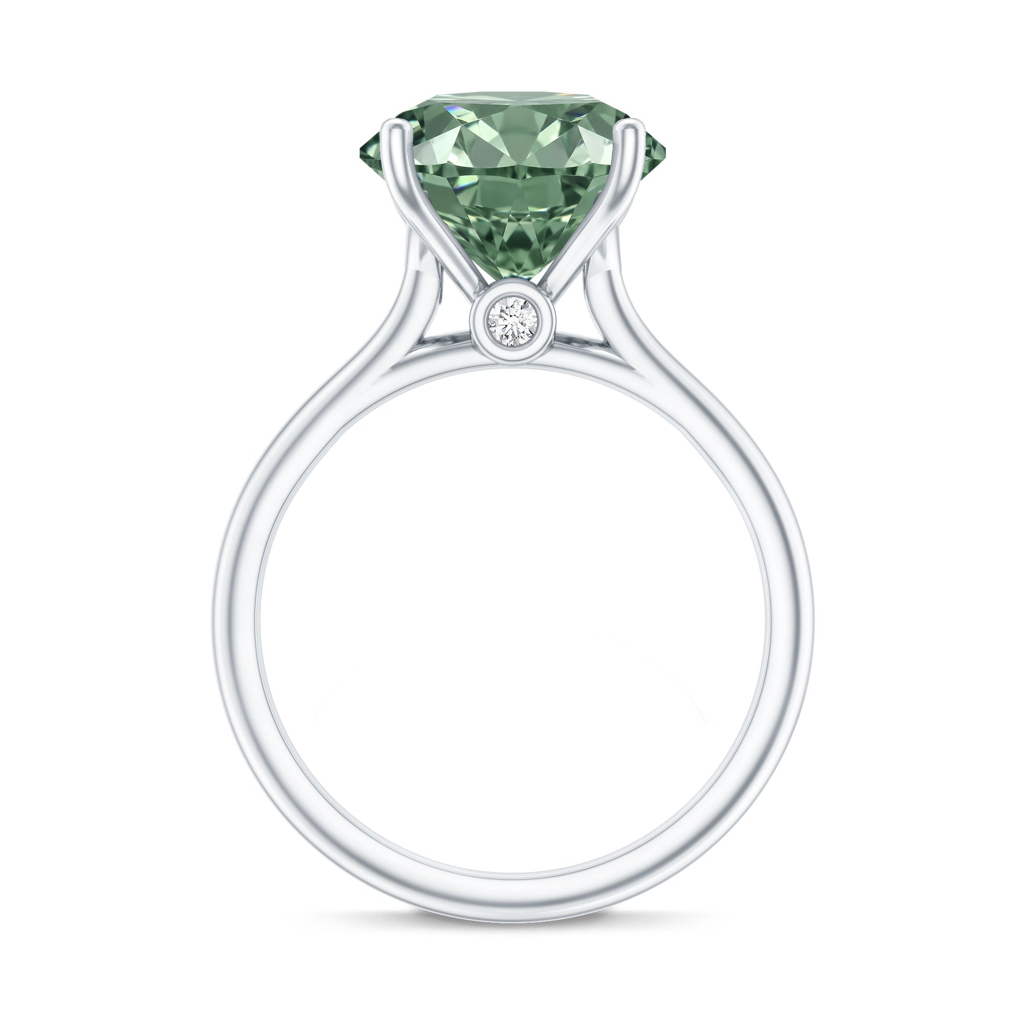 IGI Certified Lab Green Diamond Big Engagement Ring 5 Carat Vivid Green - VS1 - Rosec Jewels