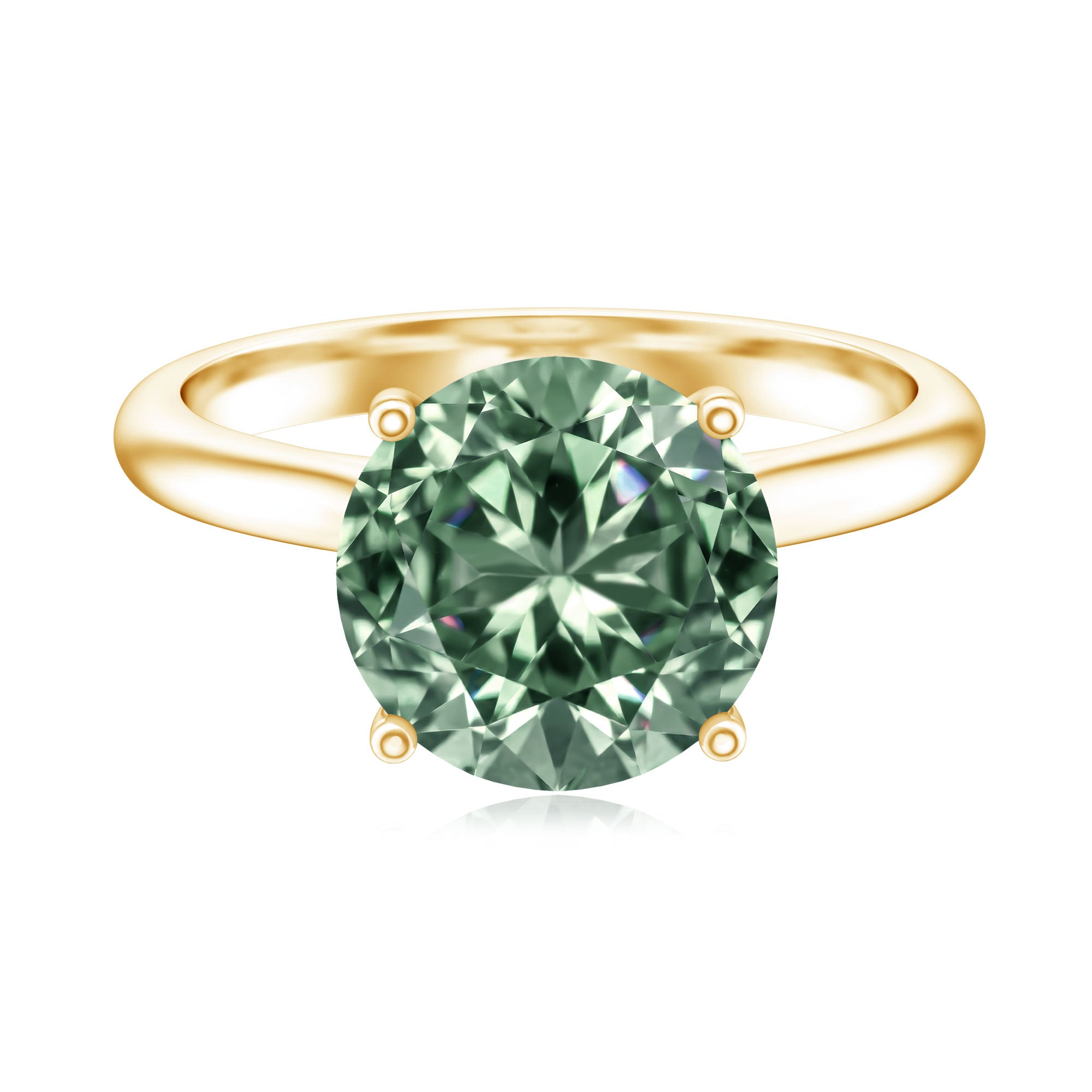 IGI Certified Lab Green Diamond Big Engagement Ring 5 Carat Vivid Green - VS1 - Rosec Jewels