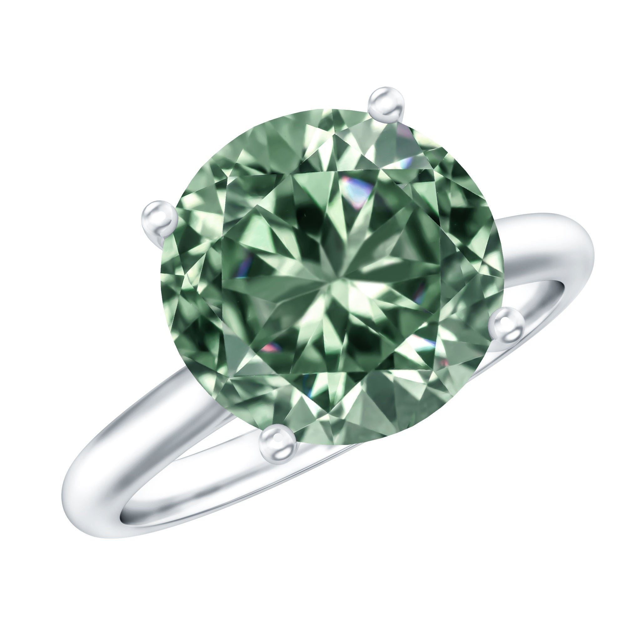 IGI Certified Huge Lab Grown Green Diamond Solitaire Engagement Ring 5 Carat Vivid Green - VS1 - Rosec Jewels