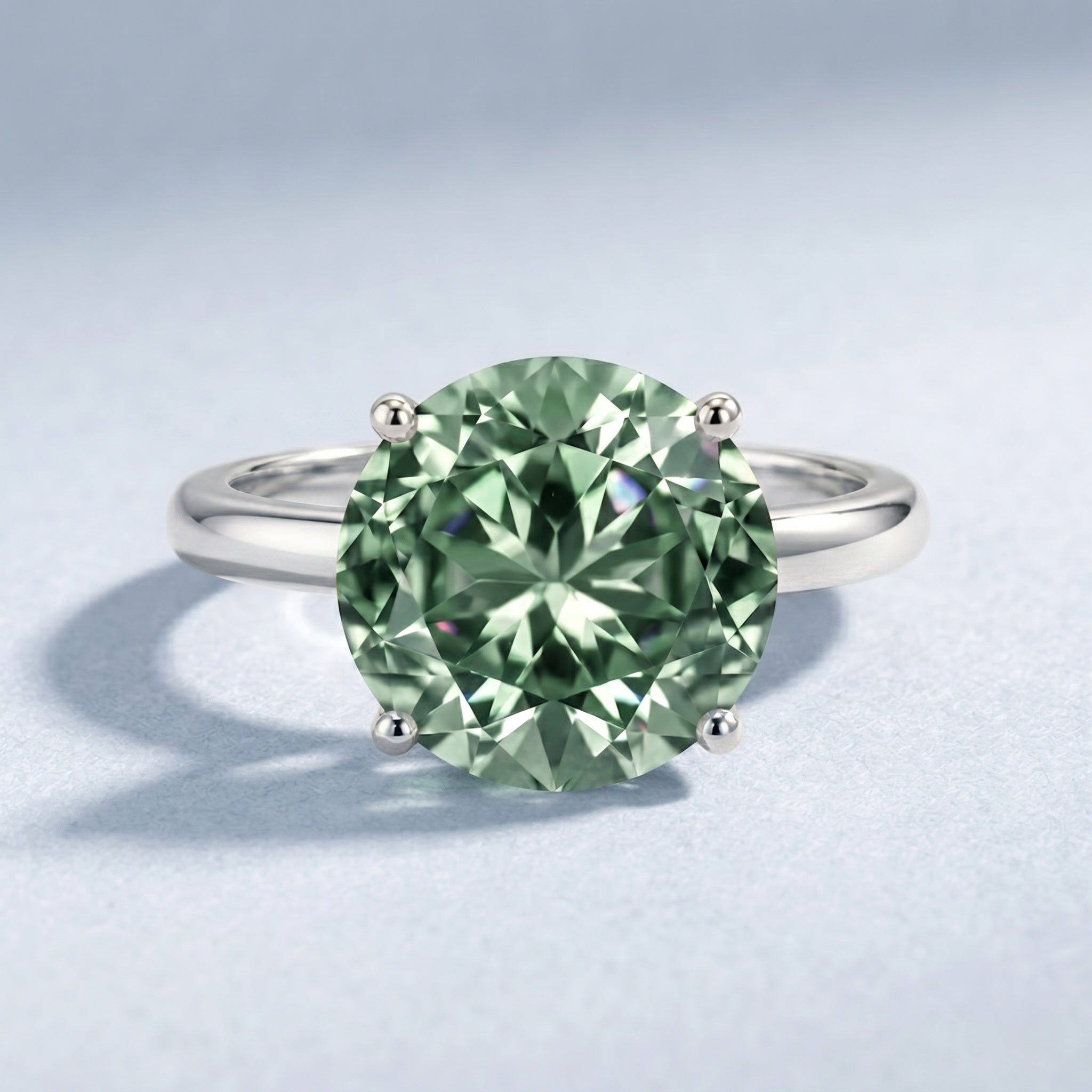IGI Certified Huge Lab Grown Green Diamond Solitaire Engagement Ring 5 Carat Vivid Green - VS1 - Rosec Jewels