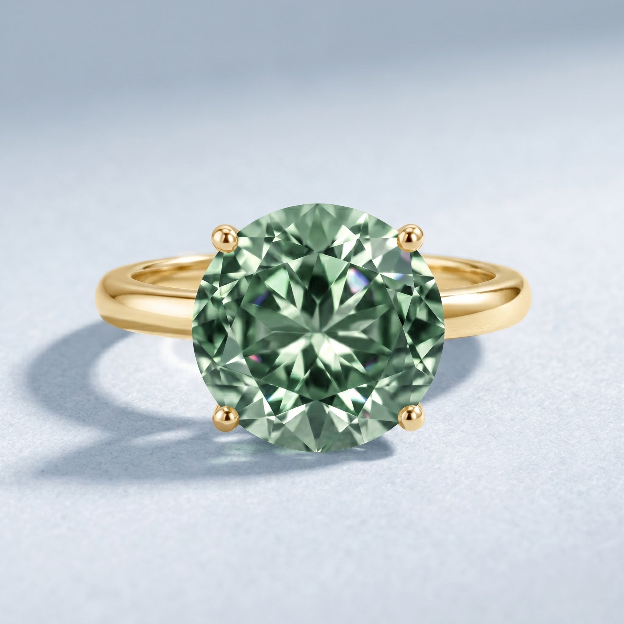 IGI Certified Huge Lab Grown Green Diamond Solitaire Engagement Ring 5 Carat Vivid Green - VS1 - Rosec Jewels