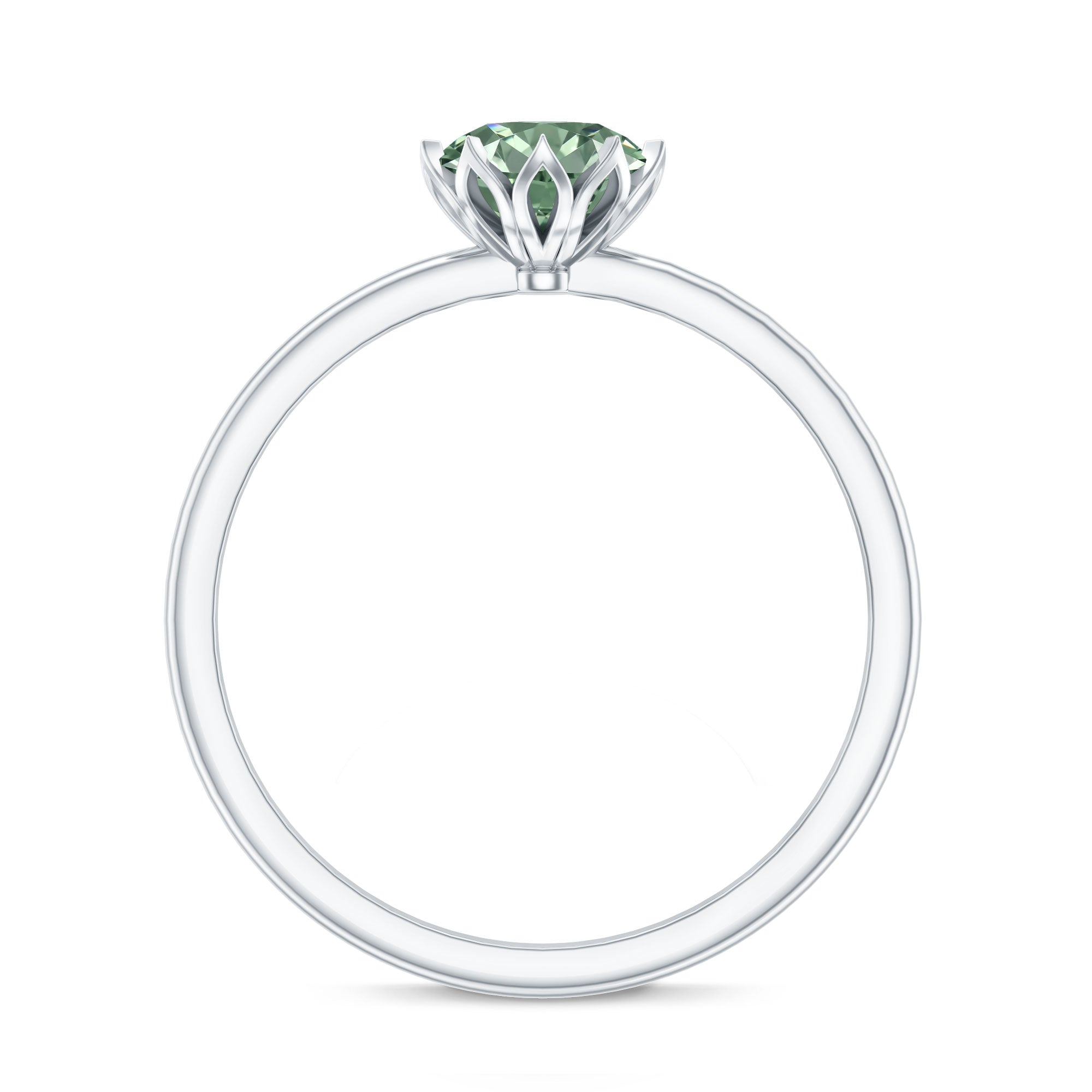 1 Carat Lab Grown Green Diamond Lotus Basket Engagement Ring with IGI Certificate Vivid Green - VS1 - Rosec Jewels