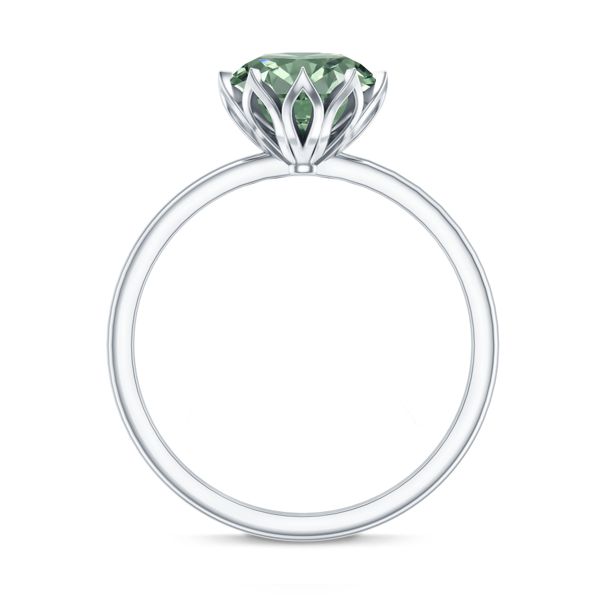 Lotus Basket Set 2 Carat Lab Grown Green Diamond Engagement Ring IGI Certified Vivid Green - VS1 - Rosec Jewels