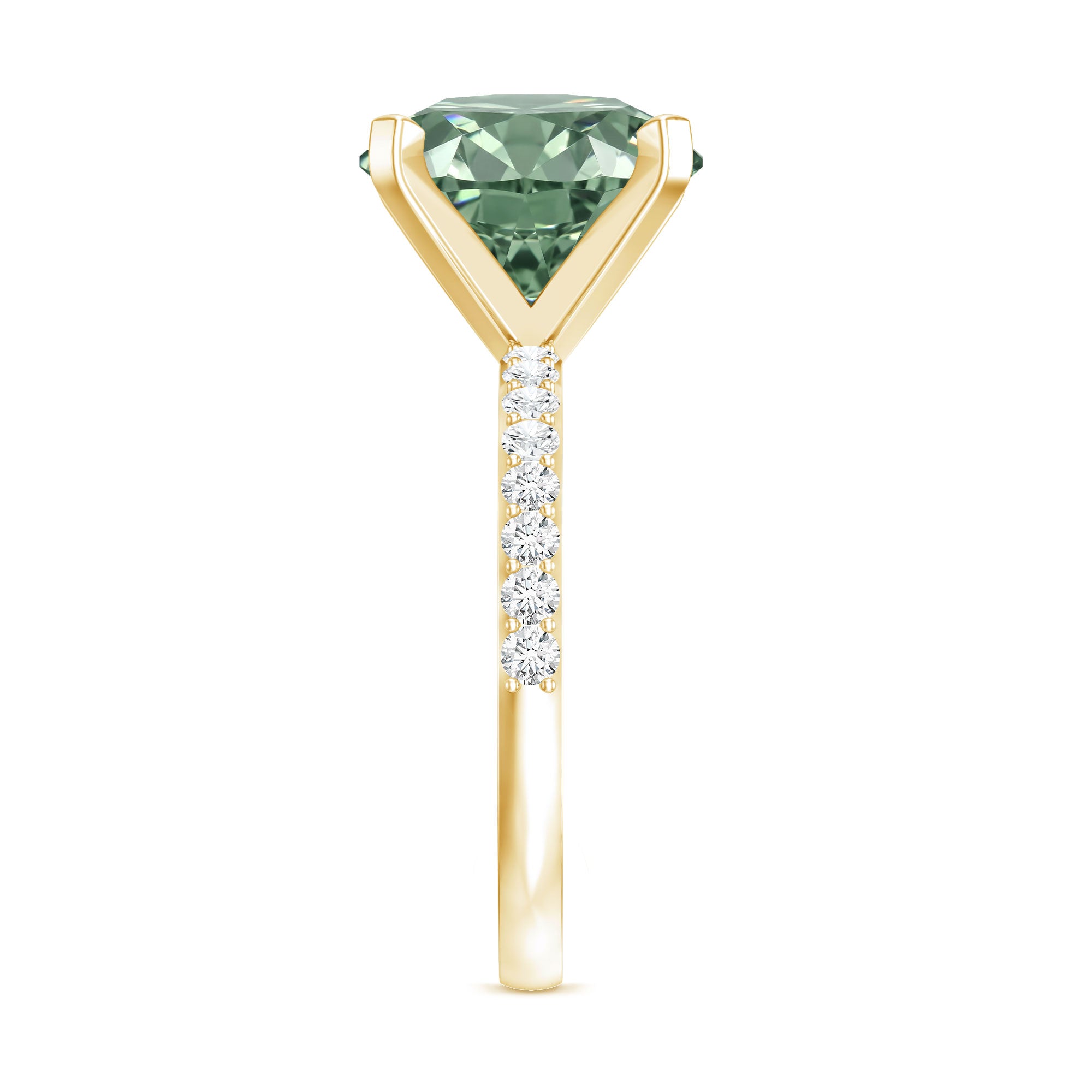 IGI Certified Lab Grown Green Diamond Round Solitaire Engagement Ring 4 Carat Vivid Green - VS1 - Rosec Jewels