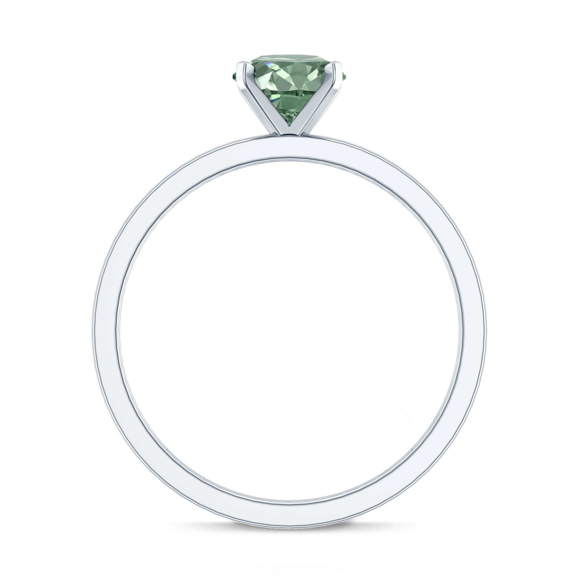 IGI Certified 1 Carat Lab Grown Green Diamond Ring Solitaire Vivid Green - VS1 - Rosec Jewels