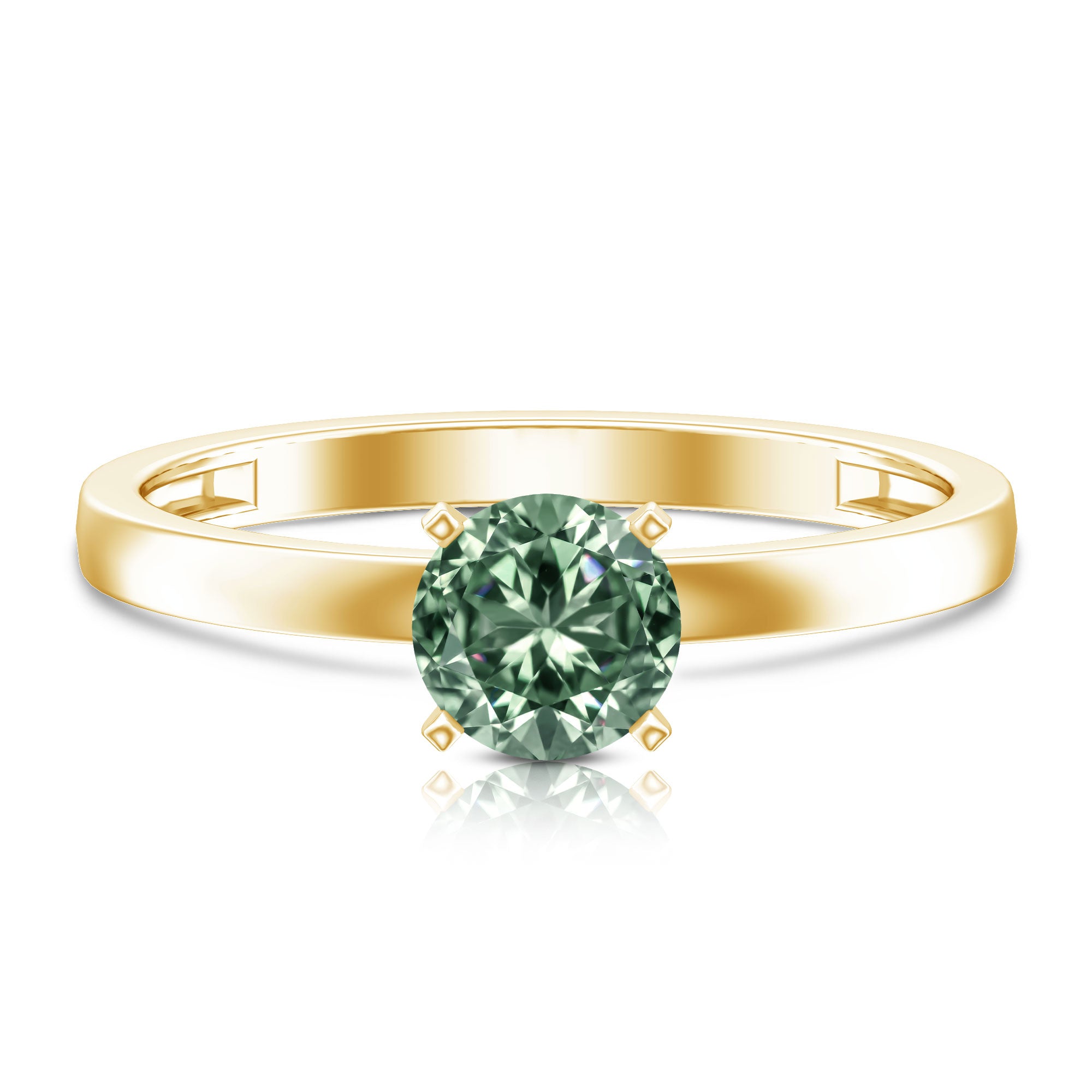 IGI Certified 1 Carat Lab Grown Green Diamond Ring Solitaire Vivid Green - VS1 - Rosec Jewels