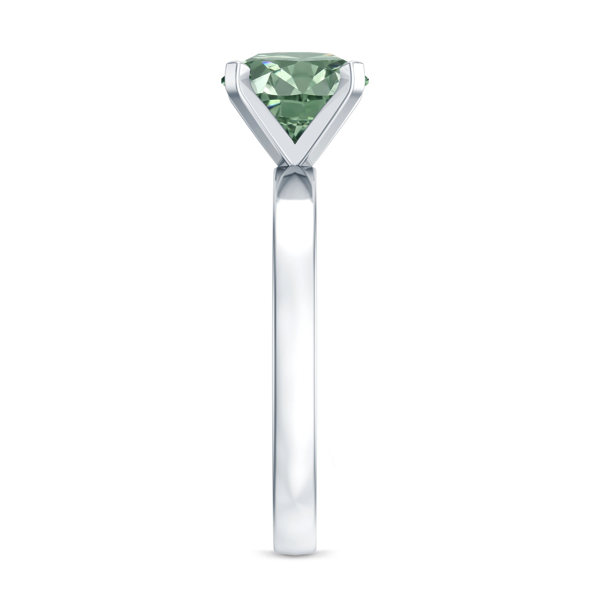 IGI Certified 2 Carat Lab Grown Green Diamond Solitaire Engagement Ring in Peg Head Setting Vivid Green - VS1 - Rosec Jewels