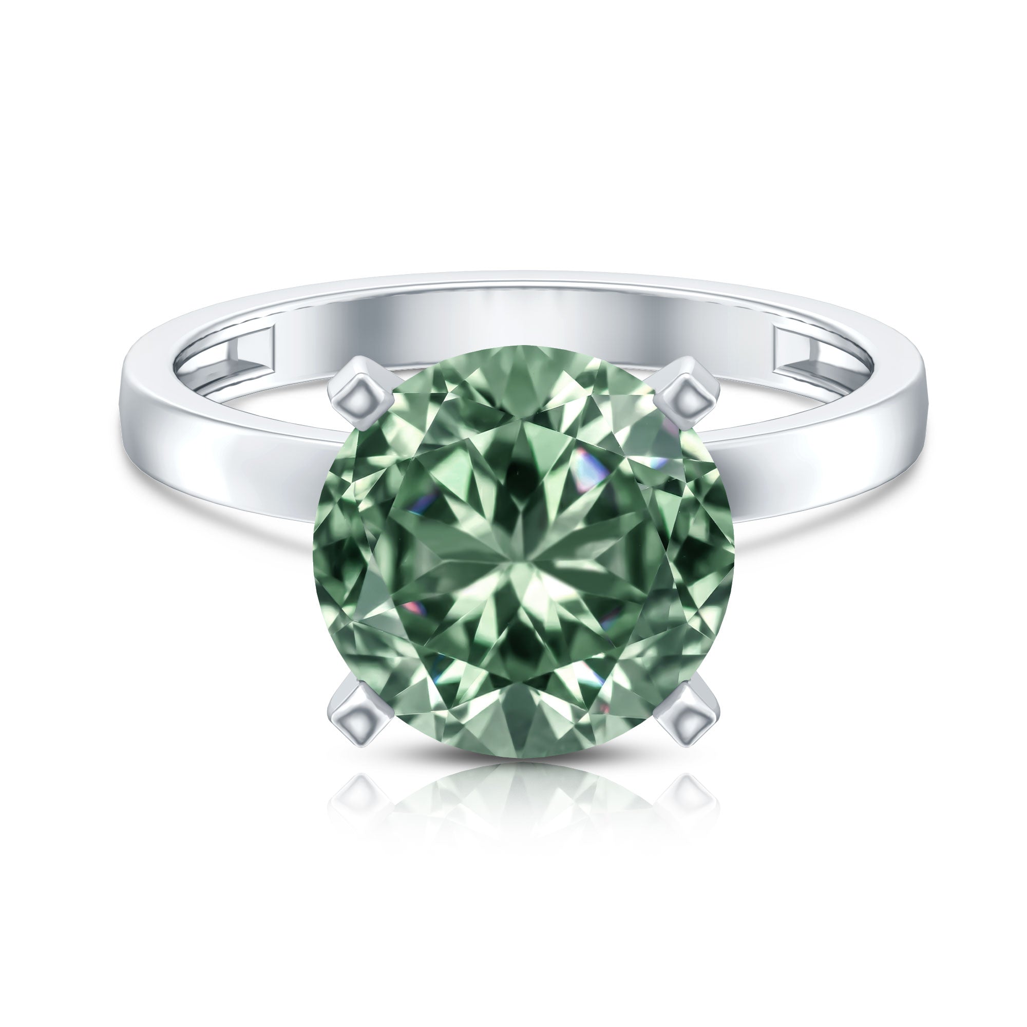 Huge 5 Carat Lab Grown Green Diamond Solitaire Engagement Ring with IGI Certificate Vivid Green - VS1 - Rosec Jewels