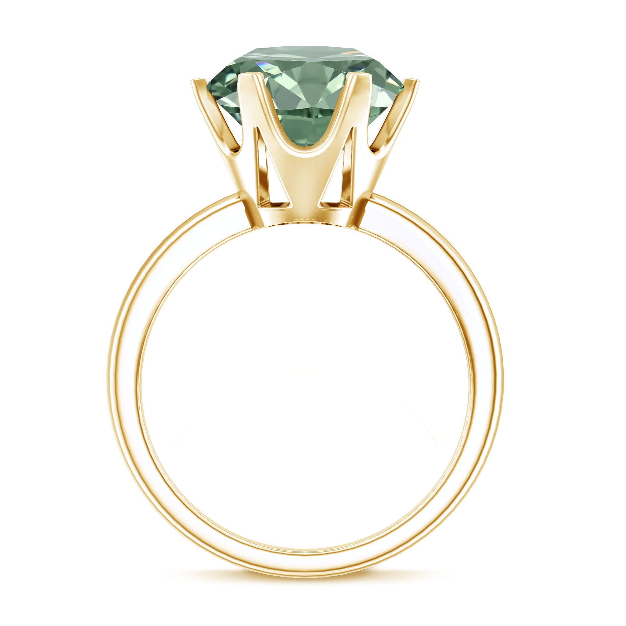 Large 5 Carat Lab Grown Green Diamond Engagement Ring with IGI Certificate Vivid Green - VS1 - Rosec Jewels