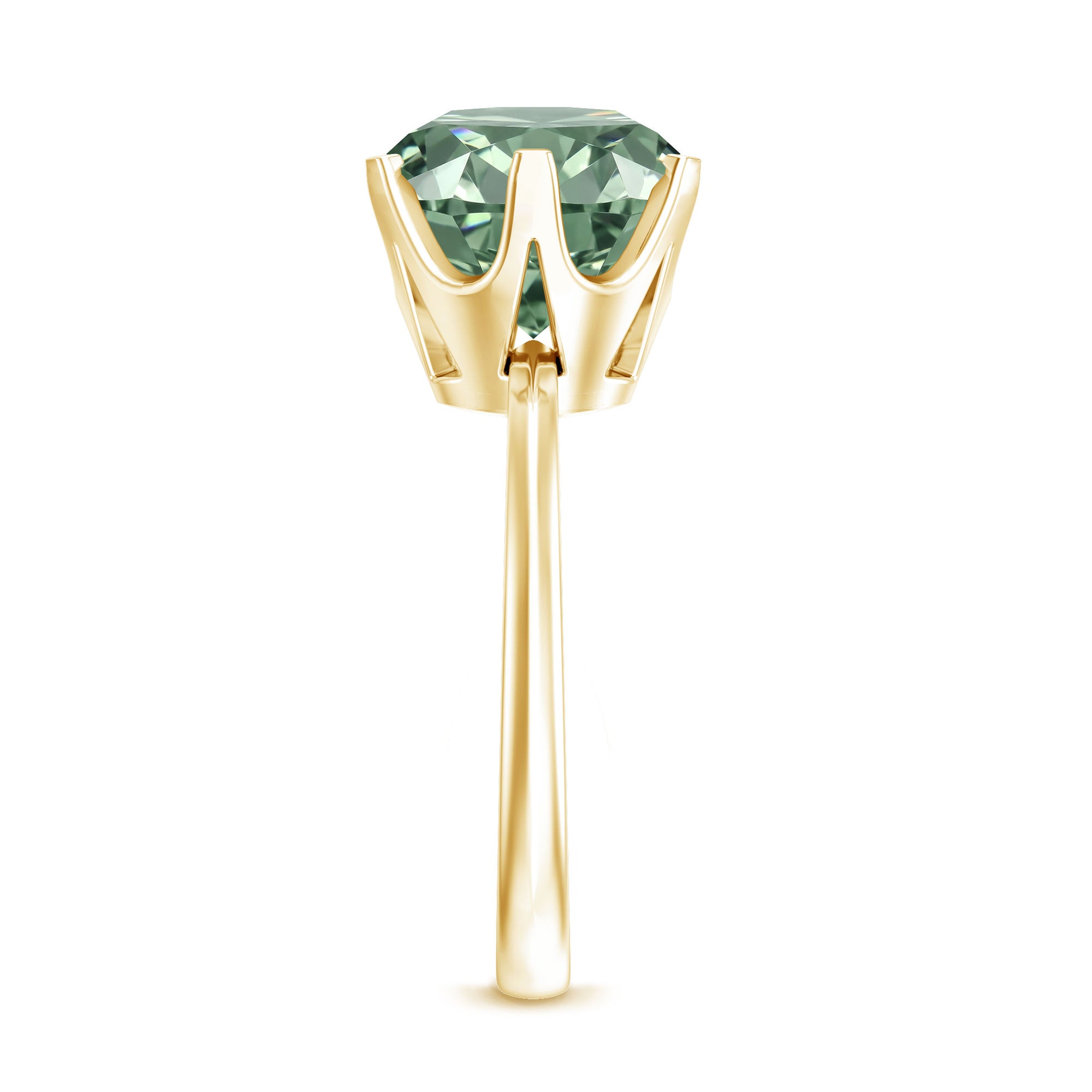 Large 5 Carat Lab Grown Green Diamond Engagement Ring with IGI Certificate Vivid Green - VS1 - Rosec Jewels