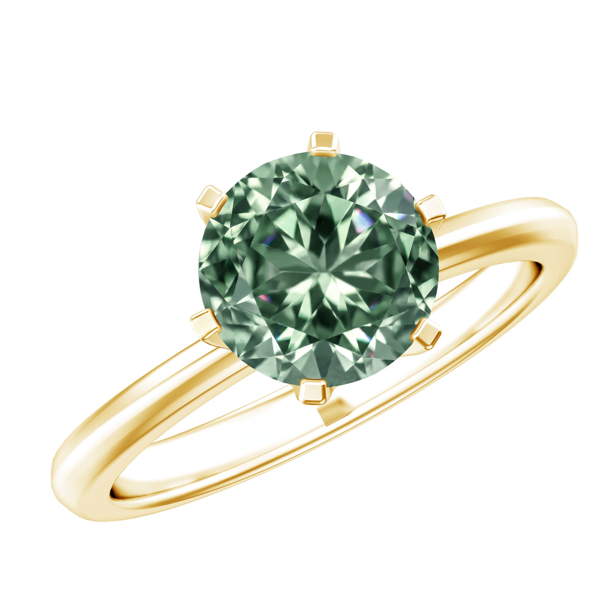 2 Carat Lab Grown Vivid Green Diamond Solitaire Engagement Ring with IGI Certificate Vivid Green - VS1 - Rosec Jewels