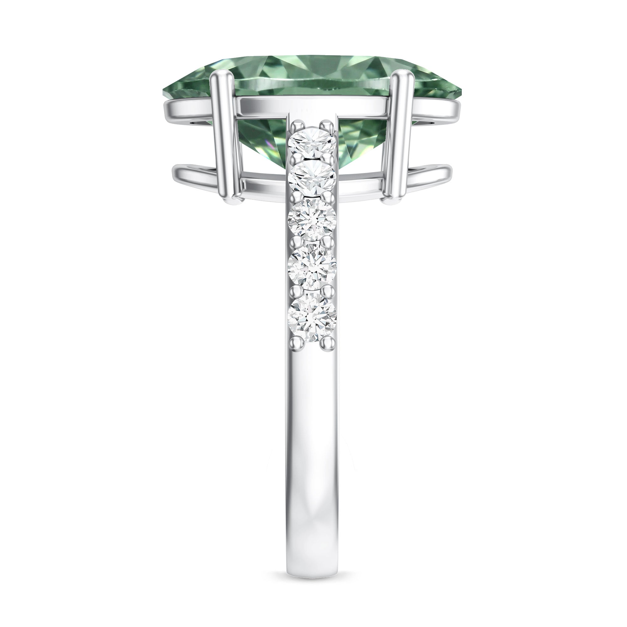 IGI Certified Lab Grown Green Diamond Oval Solitaire Engagement Ring 5 Carat Vivid Green - VS1 - Rosec Jewels