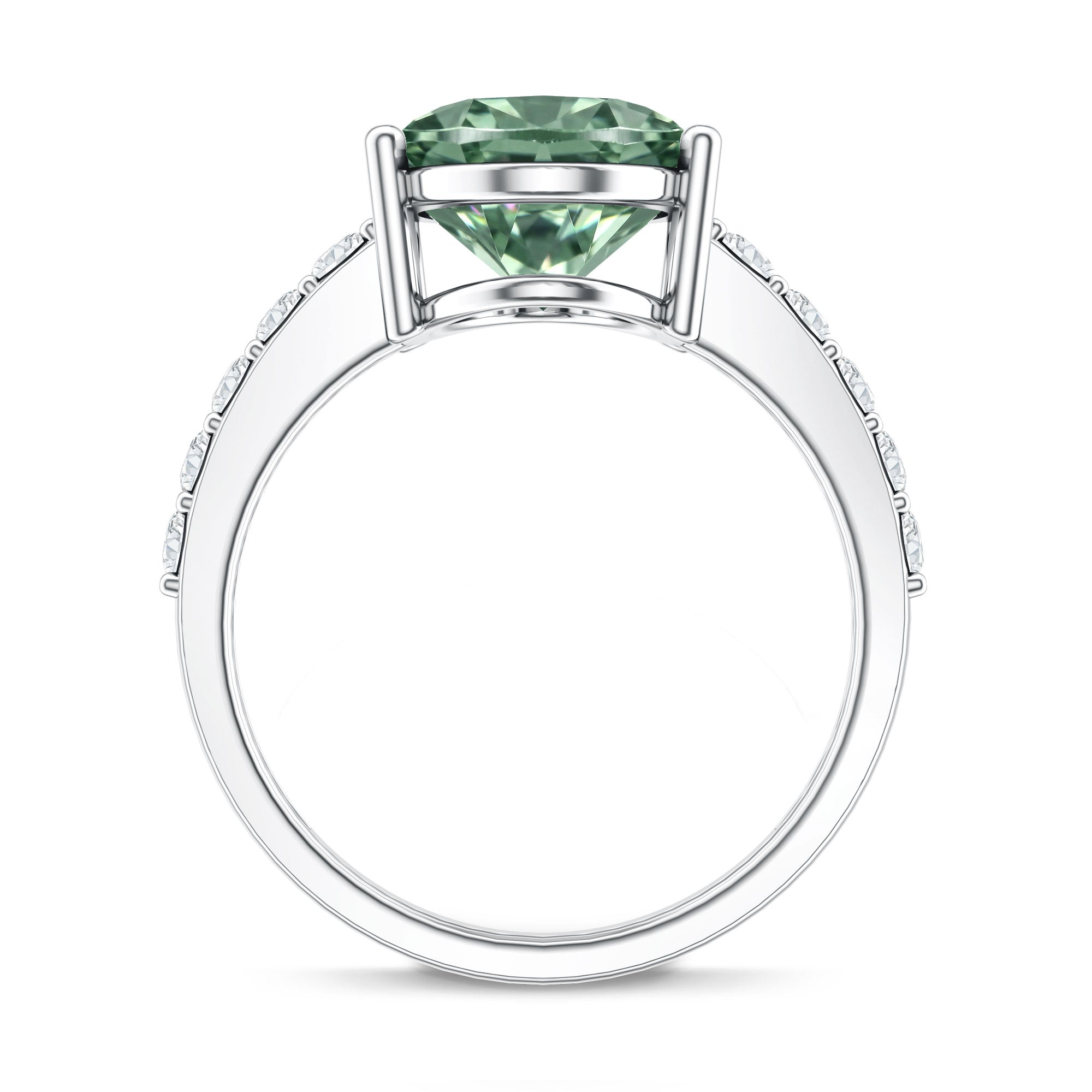 IGI Certified Lab Grown Green Diamond Oval Solitaire Engagement Ring 5 Carat Vivid Green - VS1 - Rosec Jewels