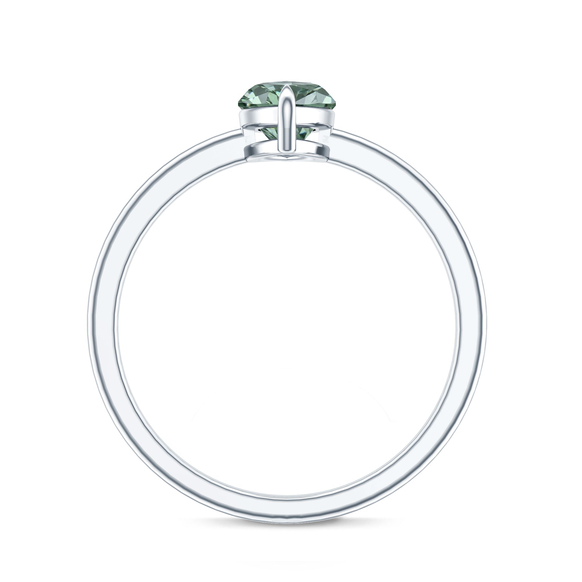 Lab Created 1 Carat Green Diamond Marquise Cut Solitaire Engagement Ring IGI Certified Vivid Green - VS1 - Rosec Jewels