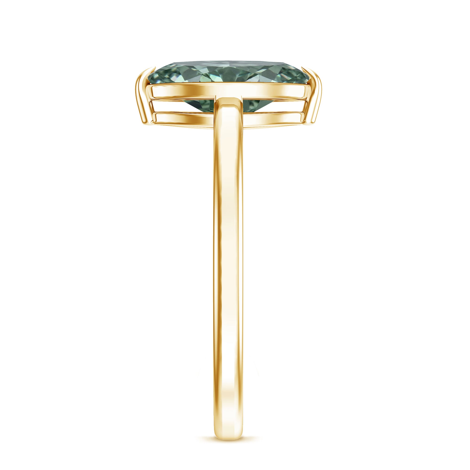 Lab Created 1 Carat Green Diamond Marquise Cut Solitaire Engagement Ring IGI Certified Vivid Green - VS1 - Rosec Jewels