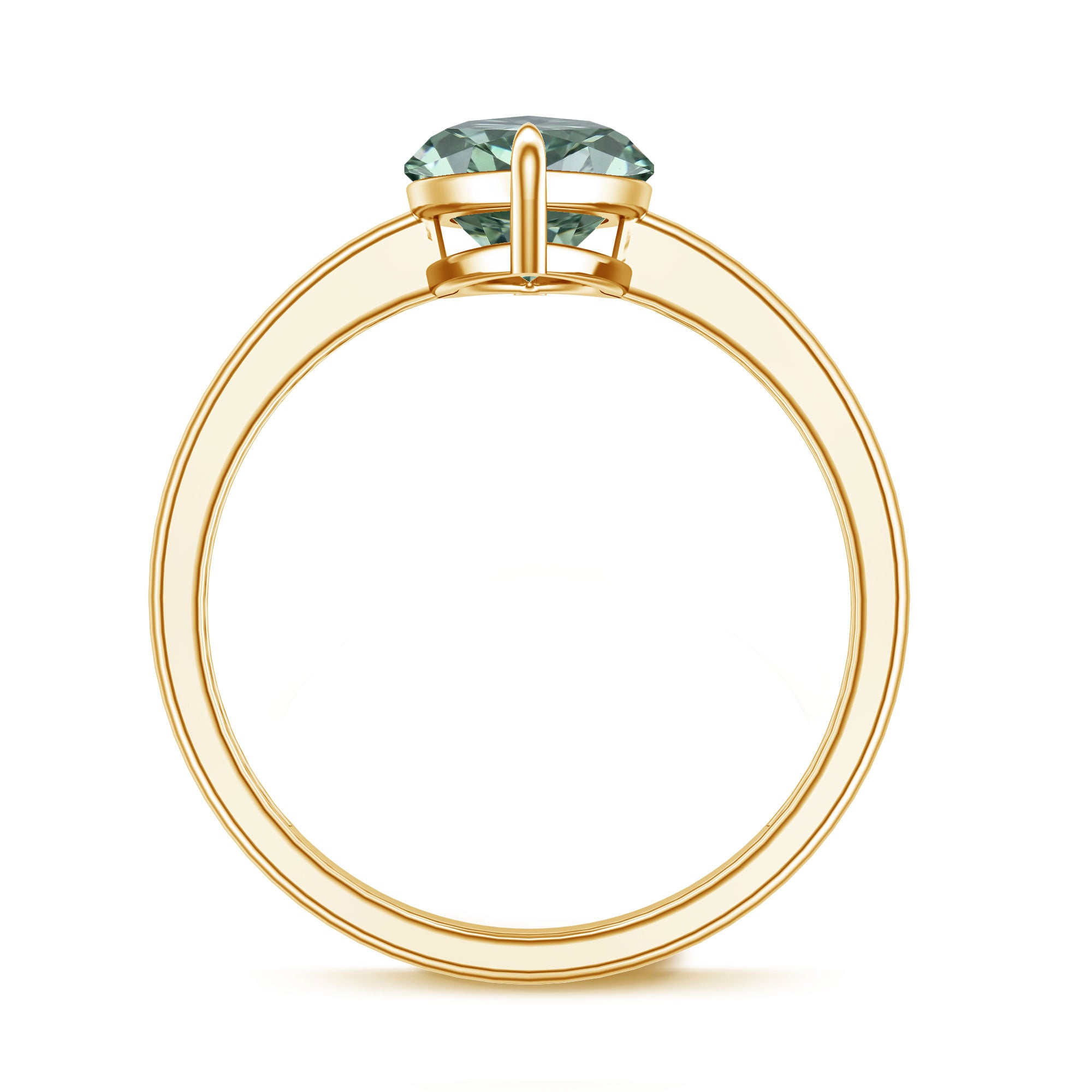 3 Carat Marquise Cut Lab Grown Green Diamond Solitaire Engagement Ring IGI Certified Vivid Green - VS1 - Rosec Jewels