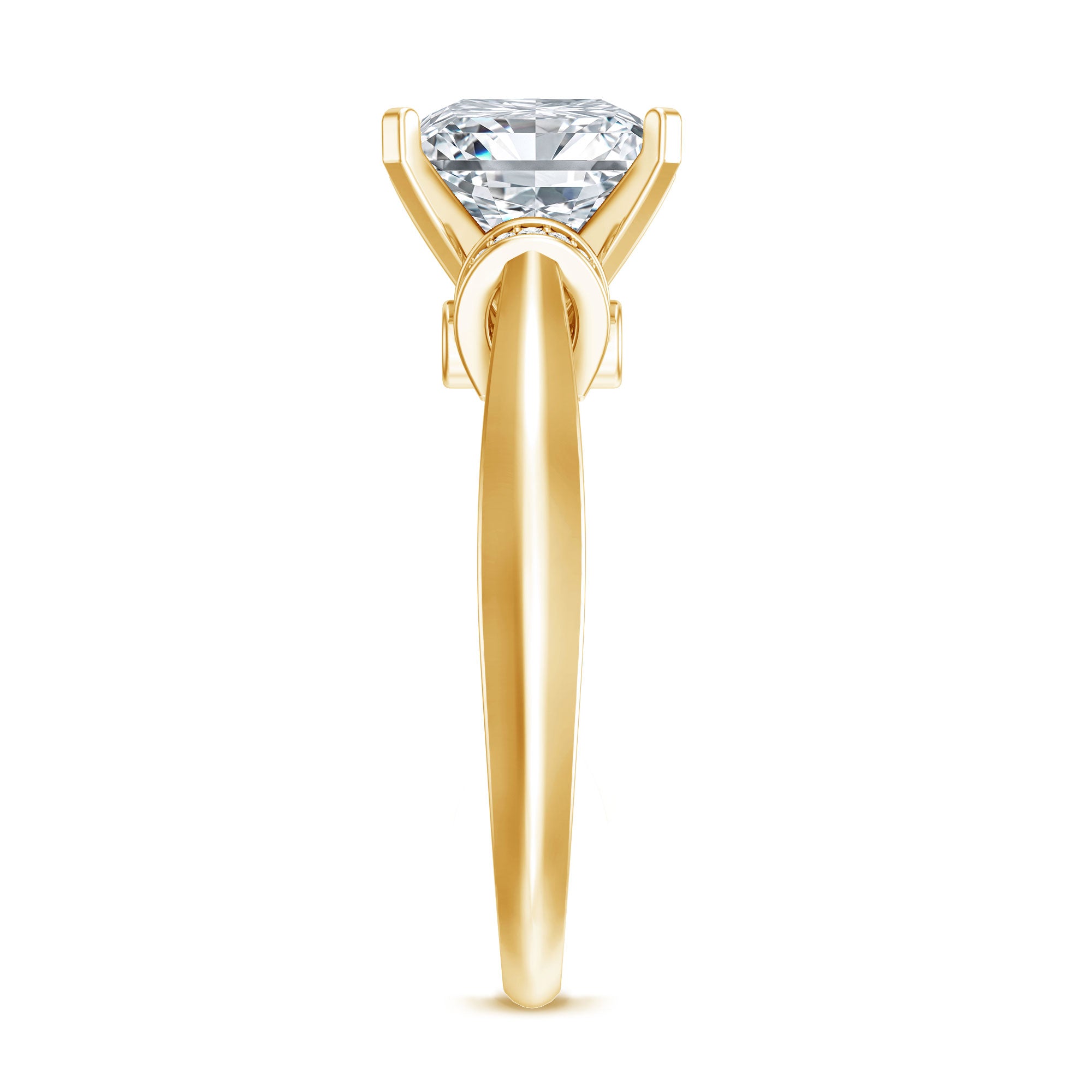 Solitaire 3 Carat Lab Grown Diamond Princess Cut Engagement Ring IGI Certified Lab - ( E-VS1 ) - Rosec Jewels