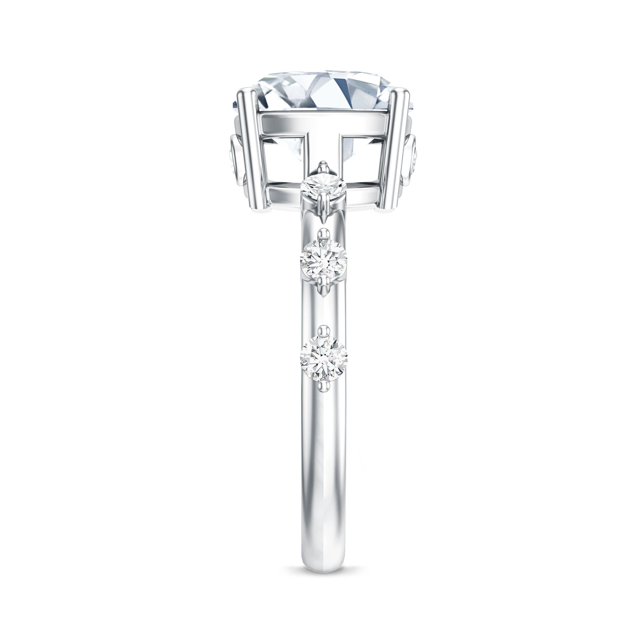 Rosec Jewels-Lab Grown 4 Carat Diamond Cushion Cut Engagement Ring with IGI Certificate